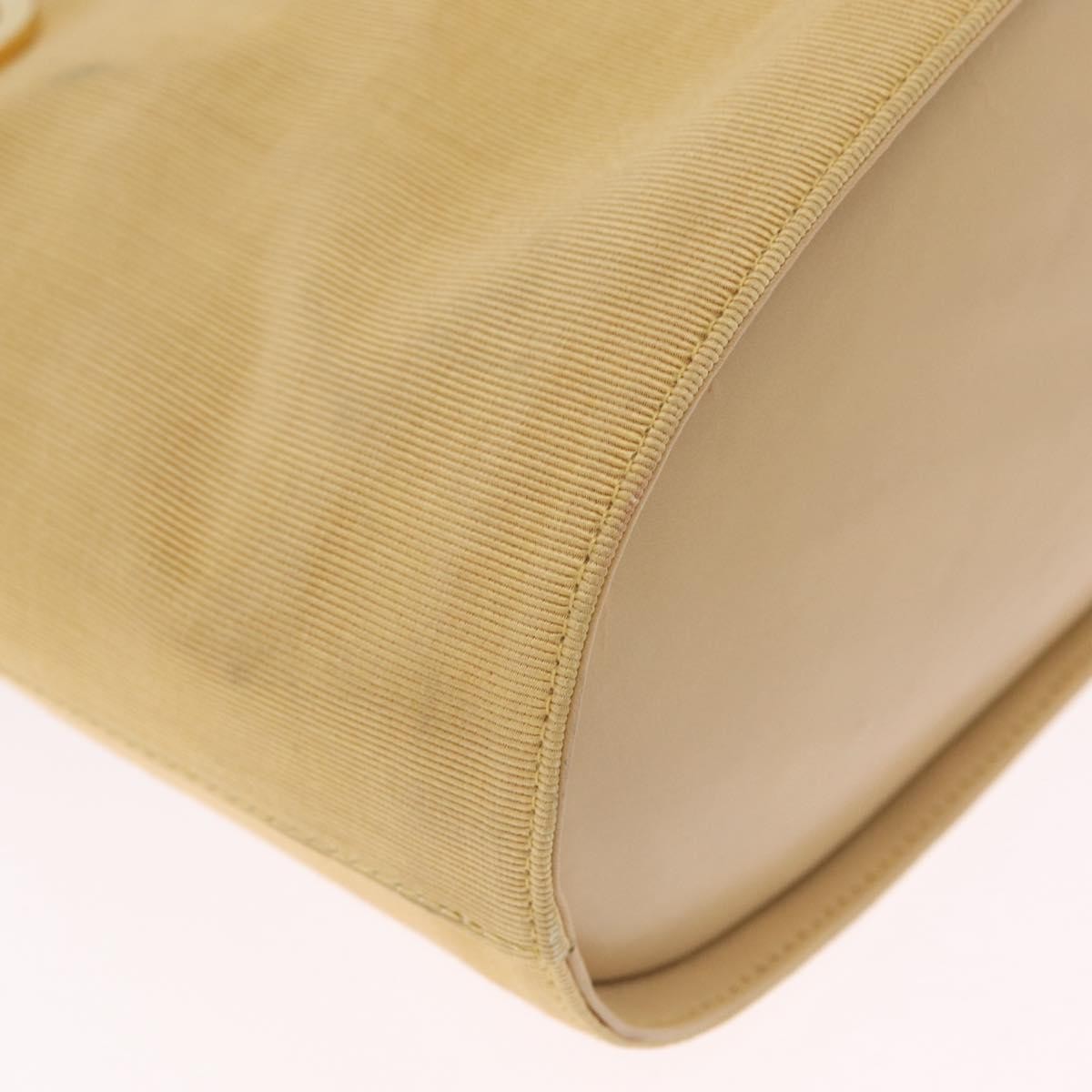 Salvatore Ferragamo Gancini Tote Canvas Beige Canvas Tote Bag Bag (Pre-Owned)