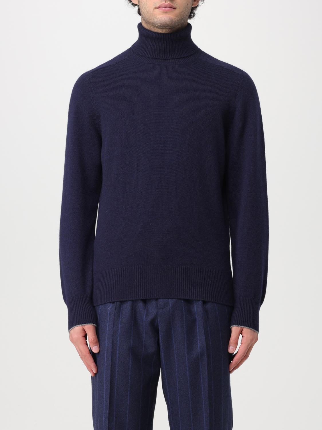 Brunello Cucinelli Blue Cashmere Men's Turtleneck