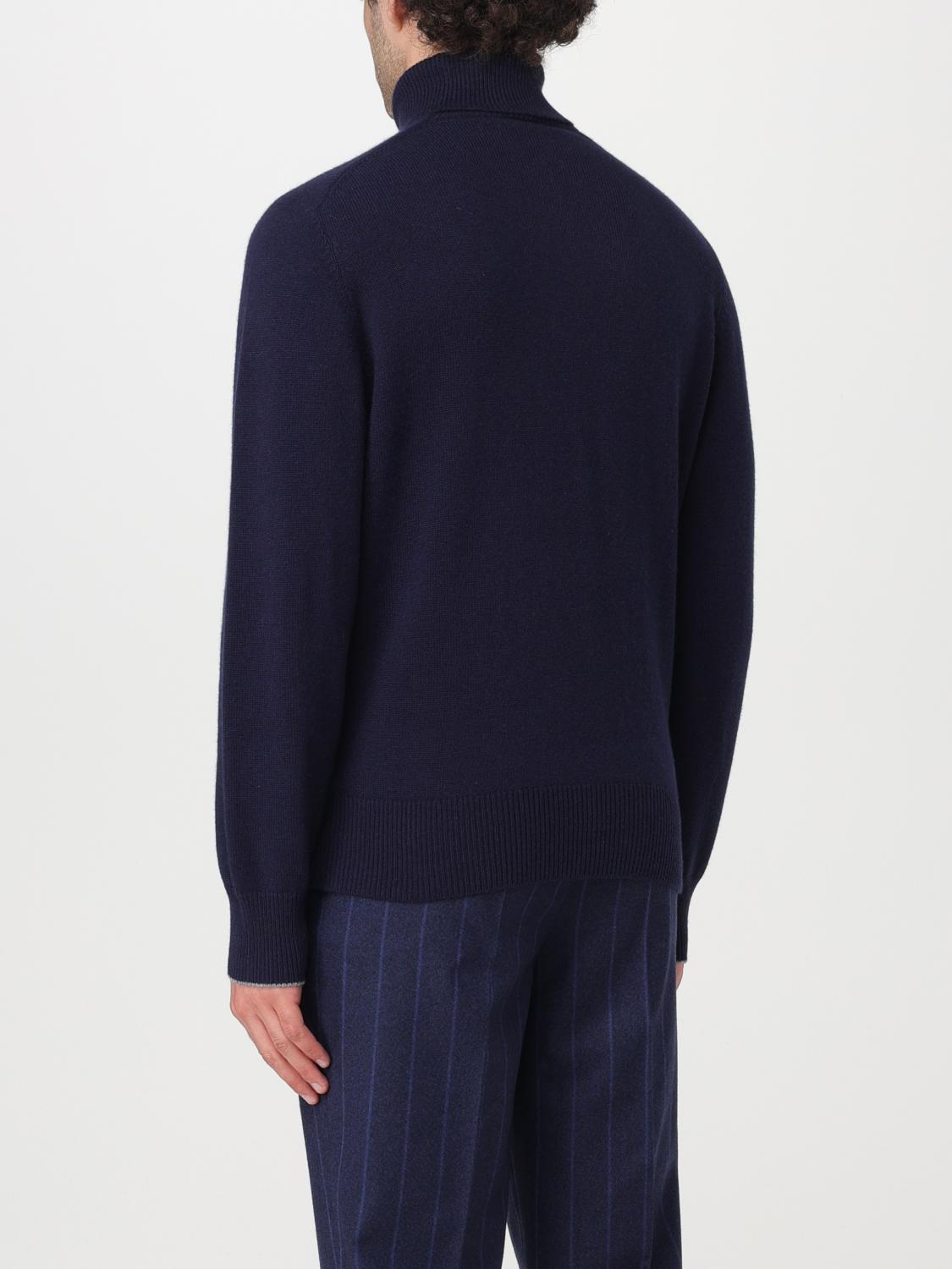 Brunello Cucinelli Blue Cashmere Men's Turtleneck
