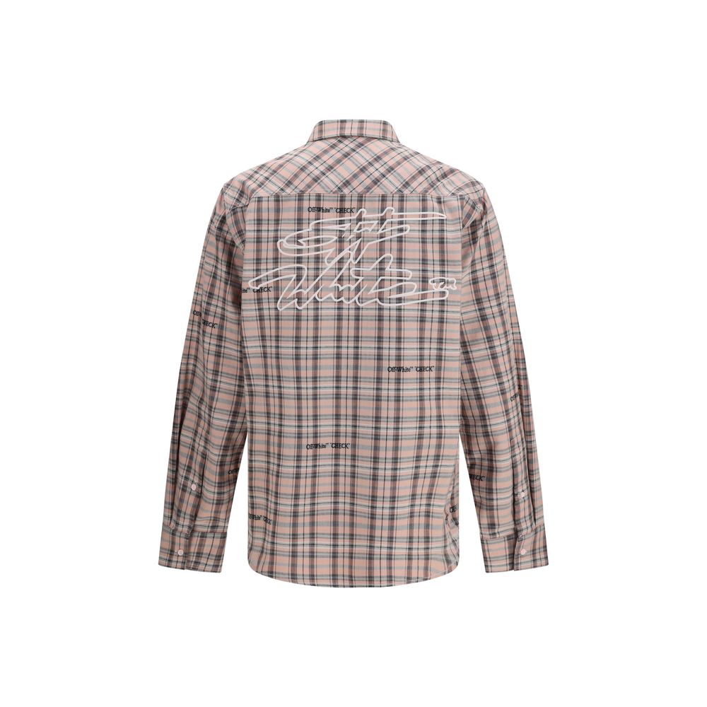 Off-White Multicolor Cotton Pattern Men's Shirt