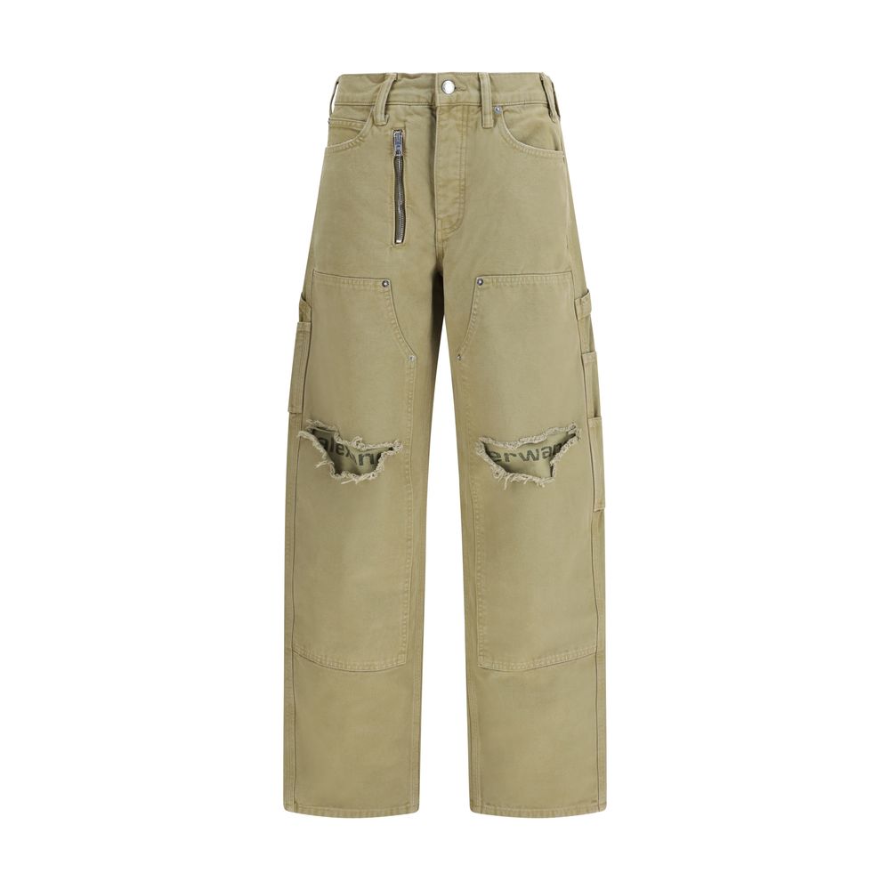 Alexander Wang Bicolor Cotton Cargo Women's Pants