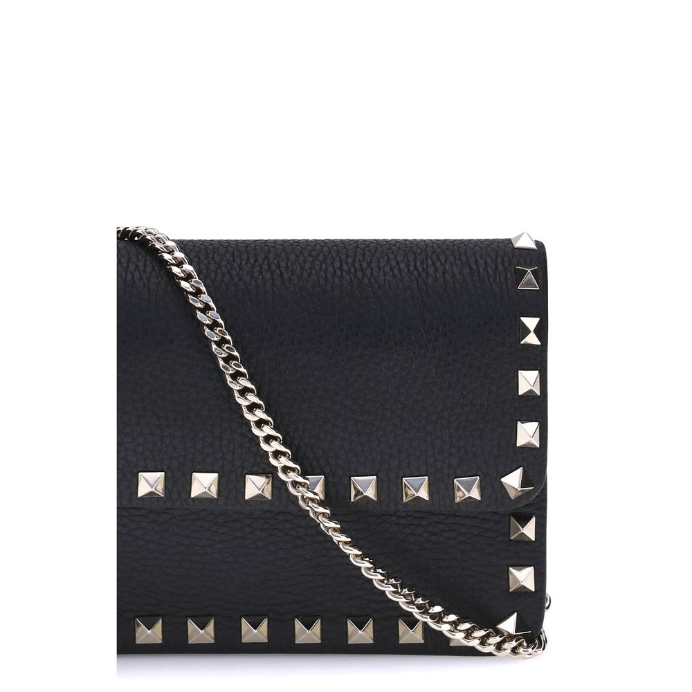 Valentino Garavani Black Calf Leather Bos Taurus Women's Wallet