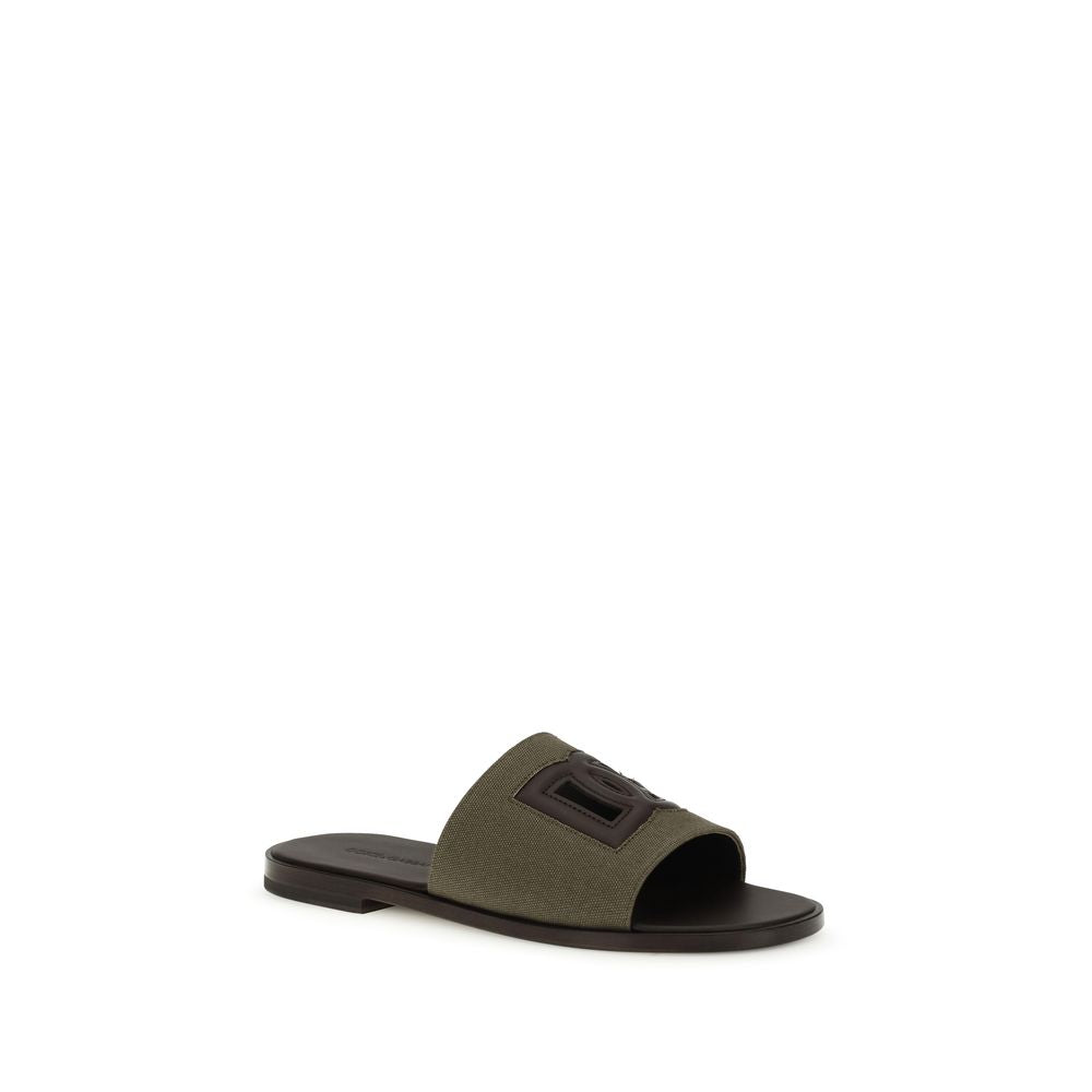 Dolce & Gabbana Bicolor Cotton Flat Men's Sandals
