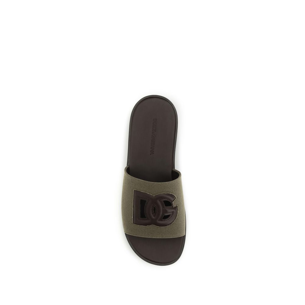 Dolce & Gabbana Bicolor Cotton Flat Men's Sandals