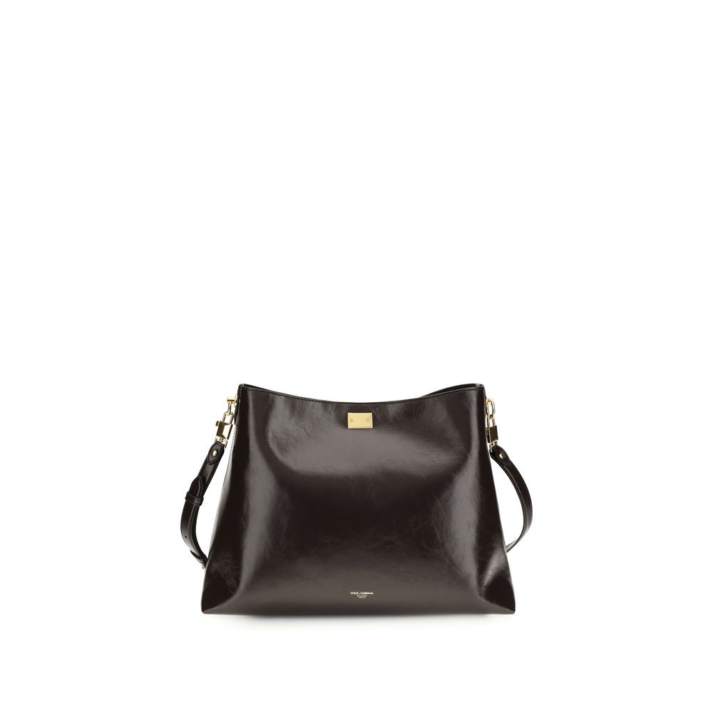 Dolce & Gabbana Brown Calf Leather Bos Taurus Shoulder Women's Bag