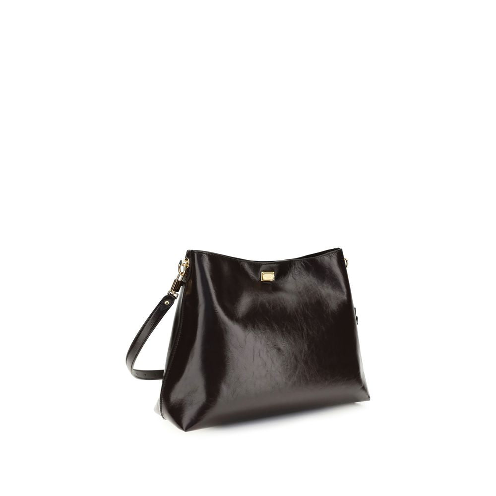 Dolce & Gabbana Brown Calf Leather Bos Taurus Shoulder Women's Bag