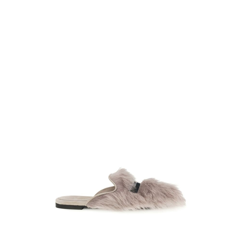 Dolce & Gabbana Gray Lamb Ovis Aries Women's Mules