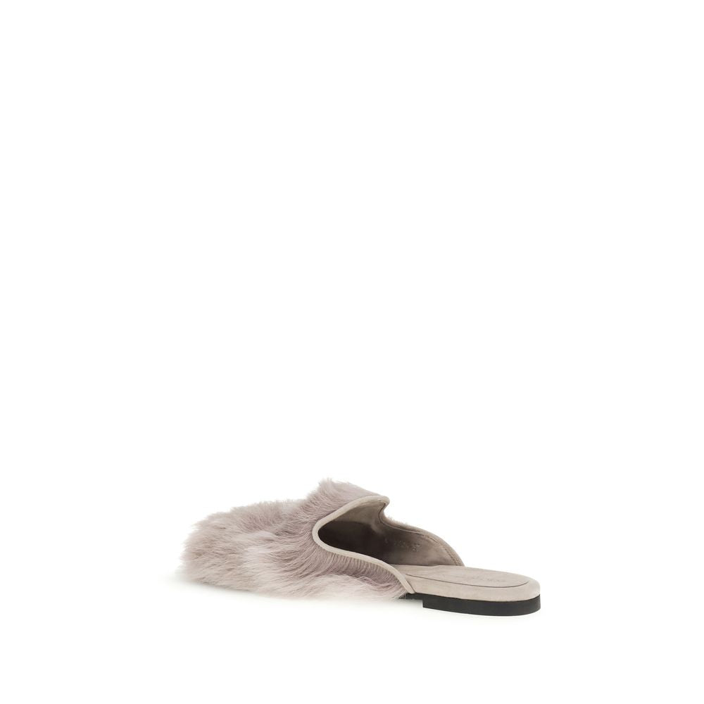 Dolce & Gabbana Gray Lamb Ovis Aries Women's Mules