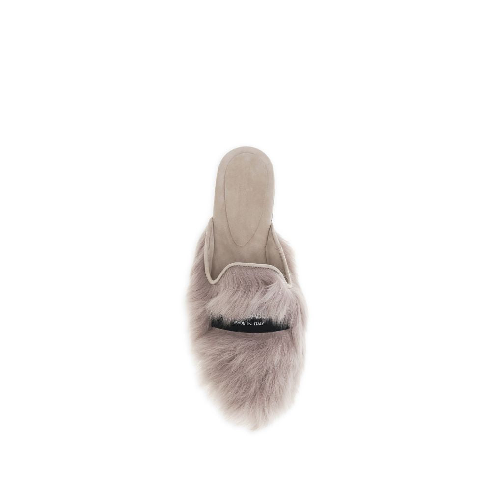 Dolce & Gabbana Gray Lamb Ovis Aries Women's Mules