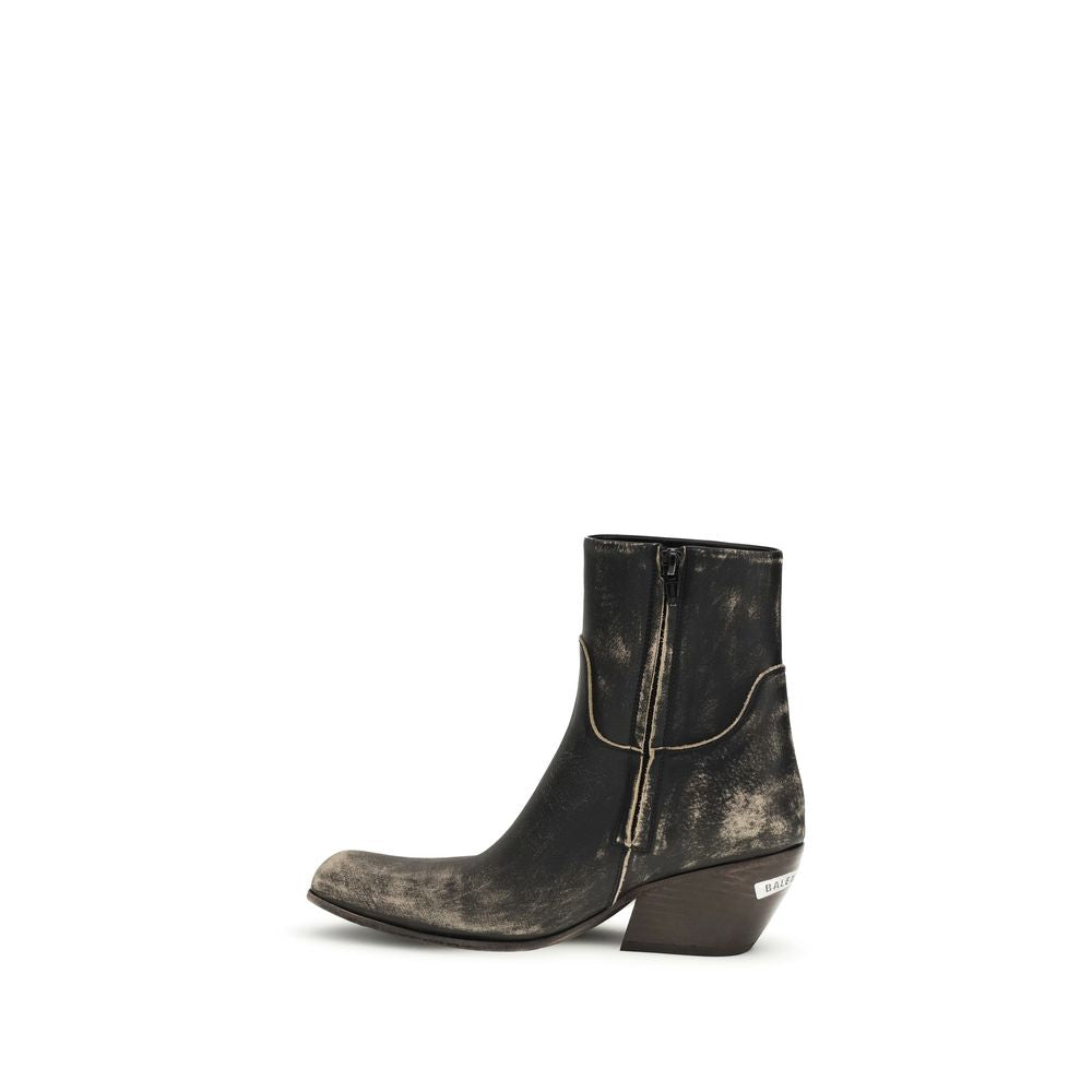 Balenciaga Black Calf Leather Bos Taurus Ankle Women's Boots
