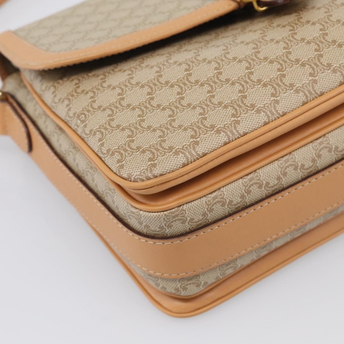 Celine Macadam Shoulder Canvas Beige Canvas Crossbody Bag Bag (Pre-Owned)