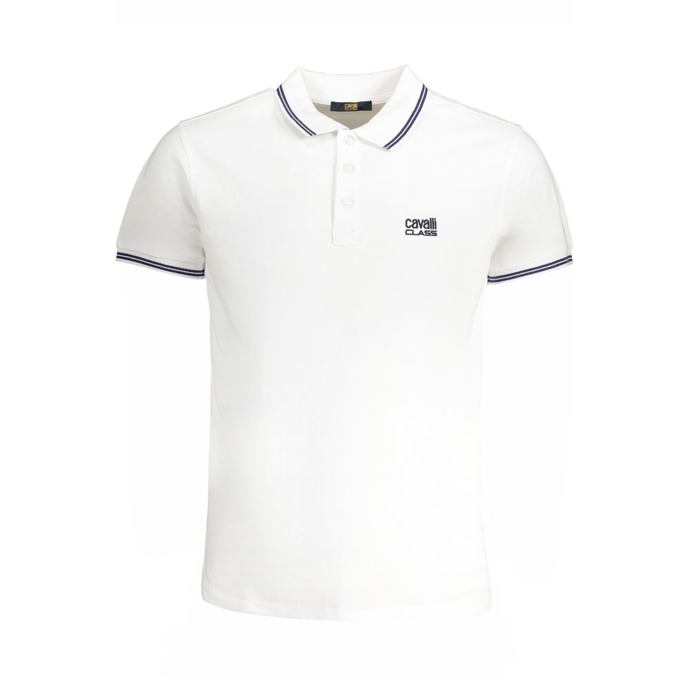 Cavalli Class Bianco Cotton Men Men's Polo