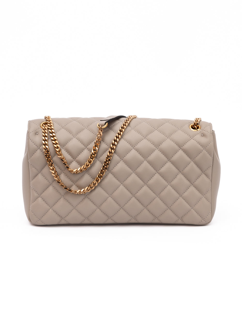 Versace Taupe Quilted Leather Shoulder Strap Women's Bag