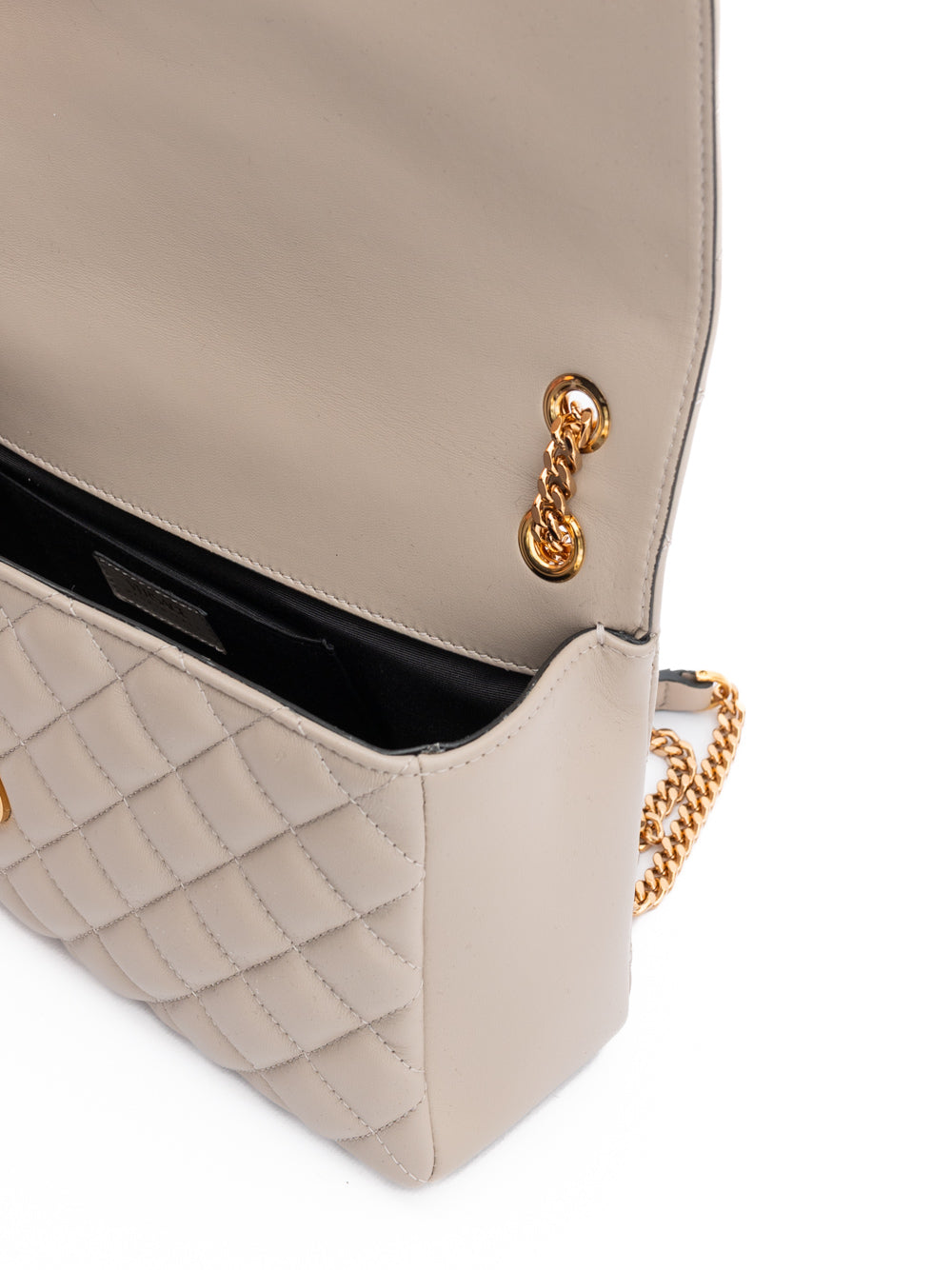 Versace Taupe Quilted Leather Shoulder Strap Women's Bag