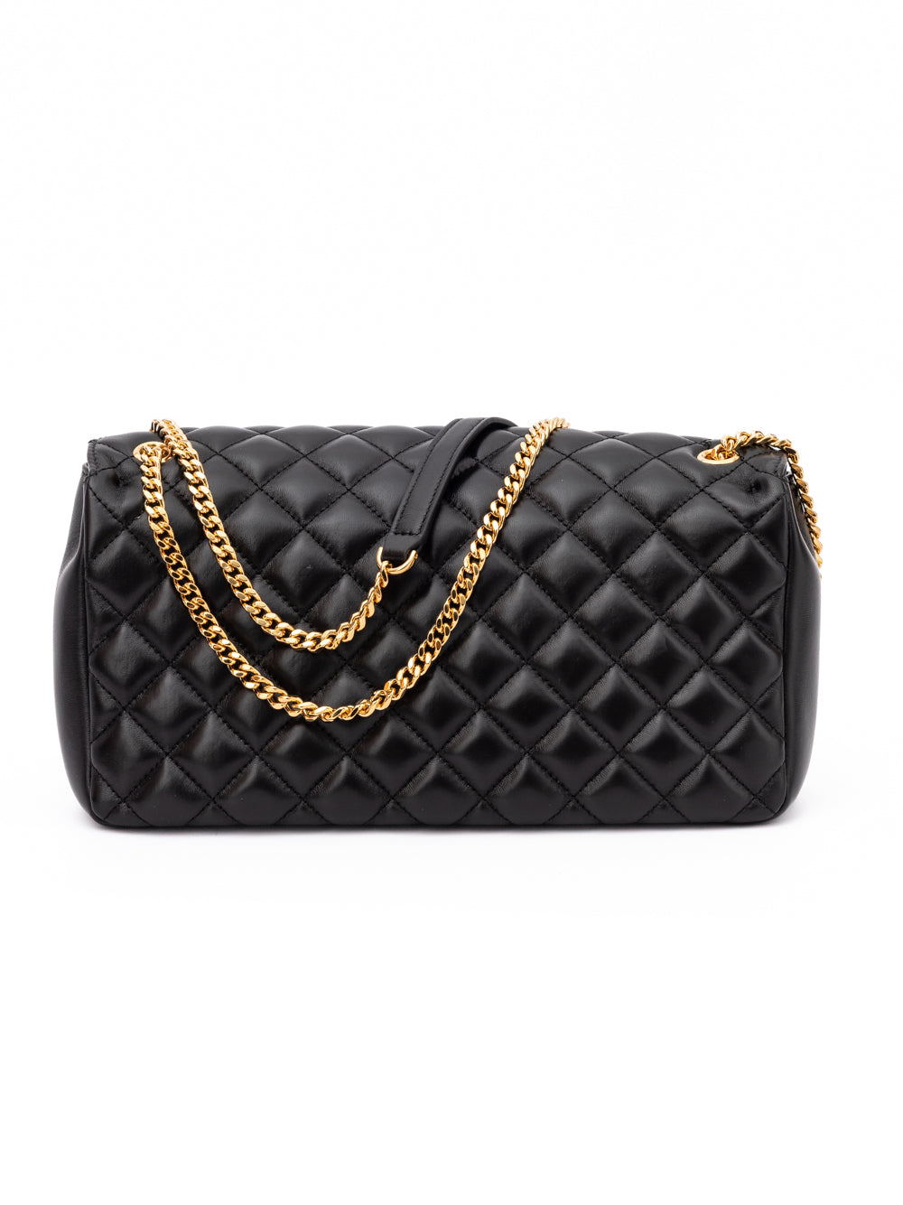 Versace Black Quilted Leather Shoulder Strap Women's Bag