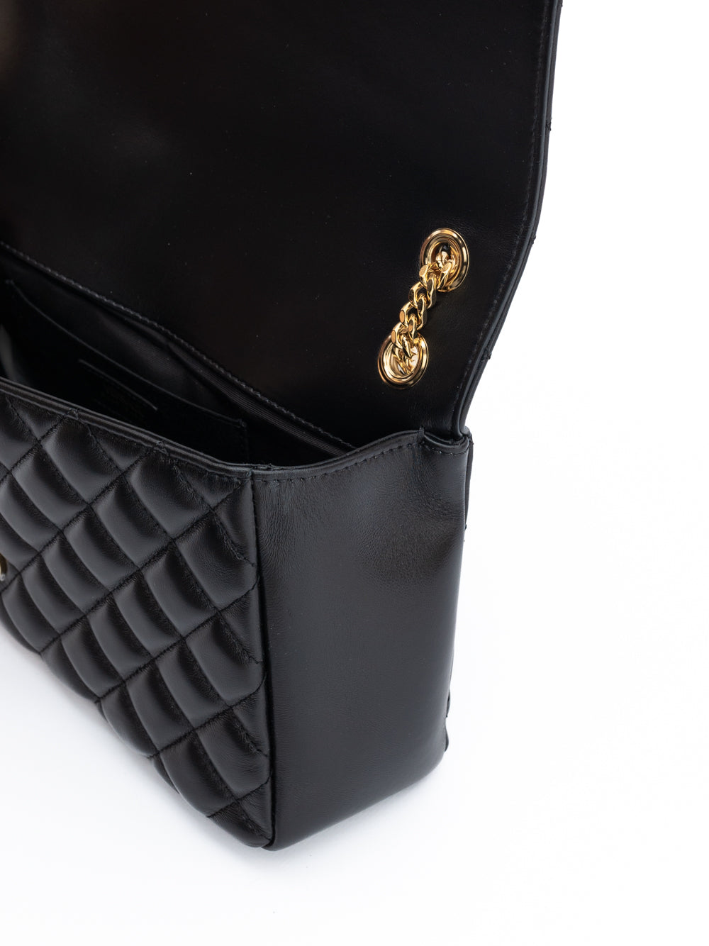 Versace Black Quilted Leather Shoulder Strap Women's Bag