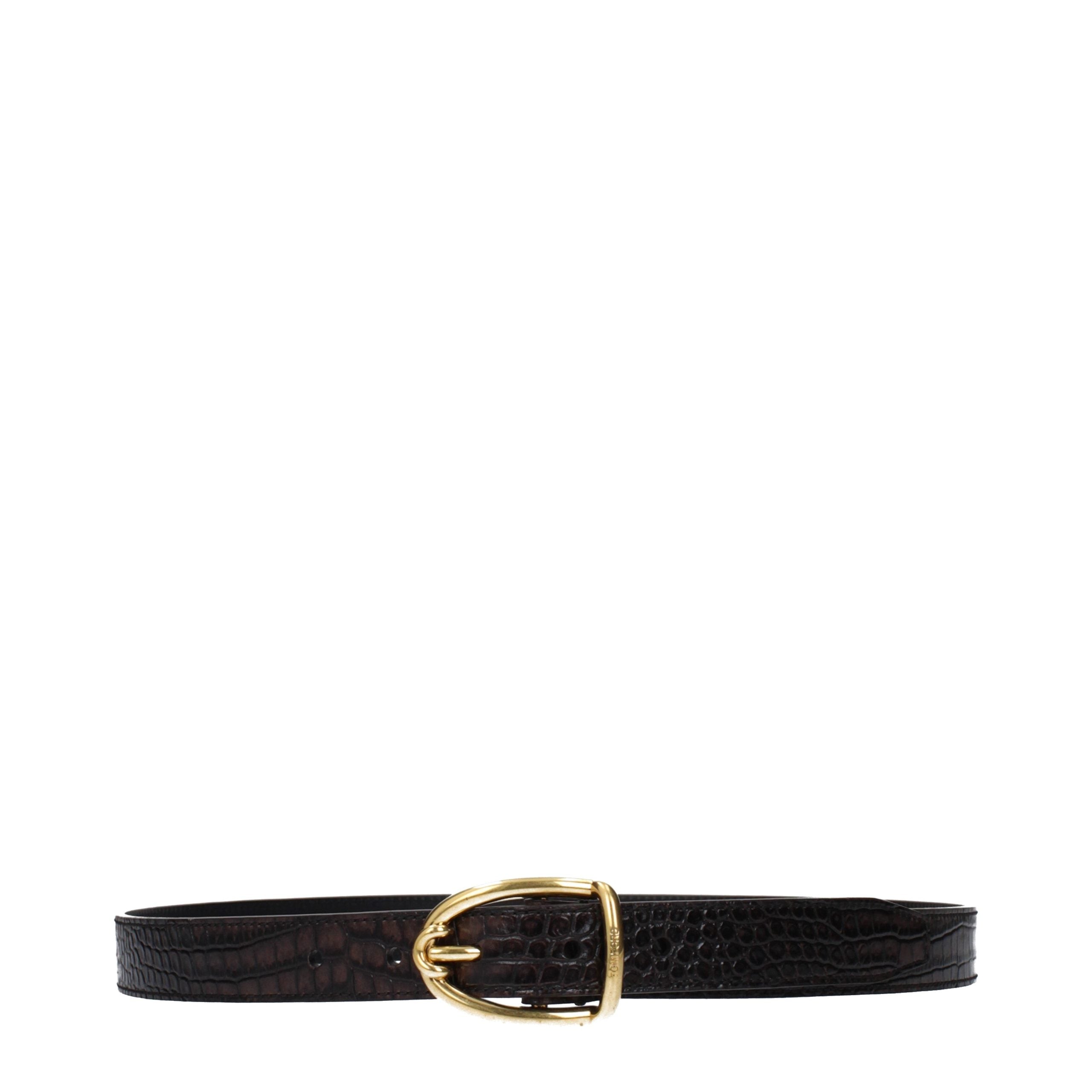 Tom Ford Brown Leather Regular Men's Belt