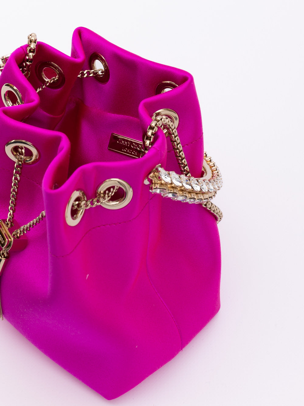 Jimmy Choo Fuchsia Bon Bon Satin Women's Bucket