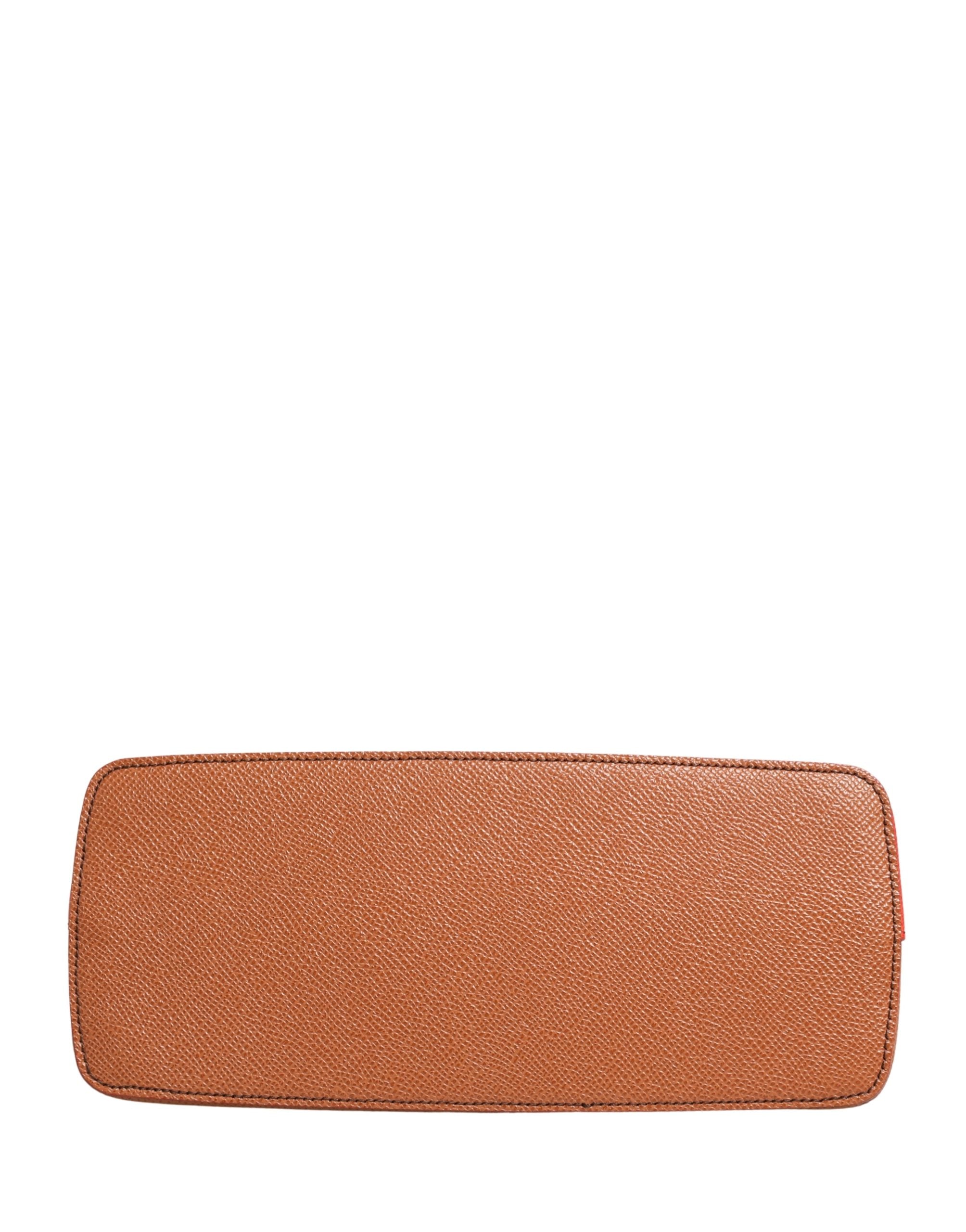 Dolce & Gabbana Orange Beige Leather DG Logo Zip Around Hand Purse Women's Wallet (Pre-Owned)
