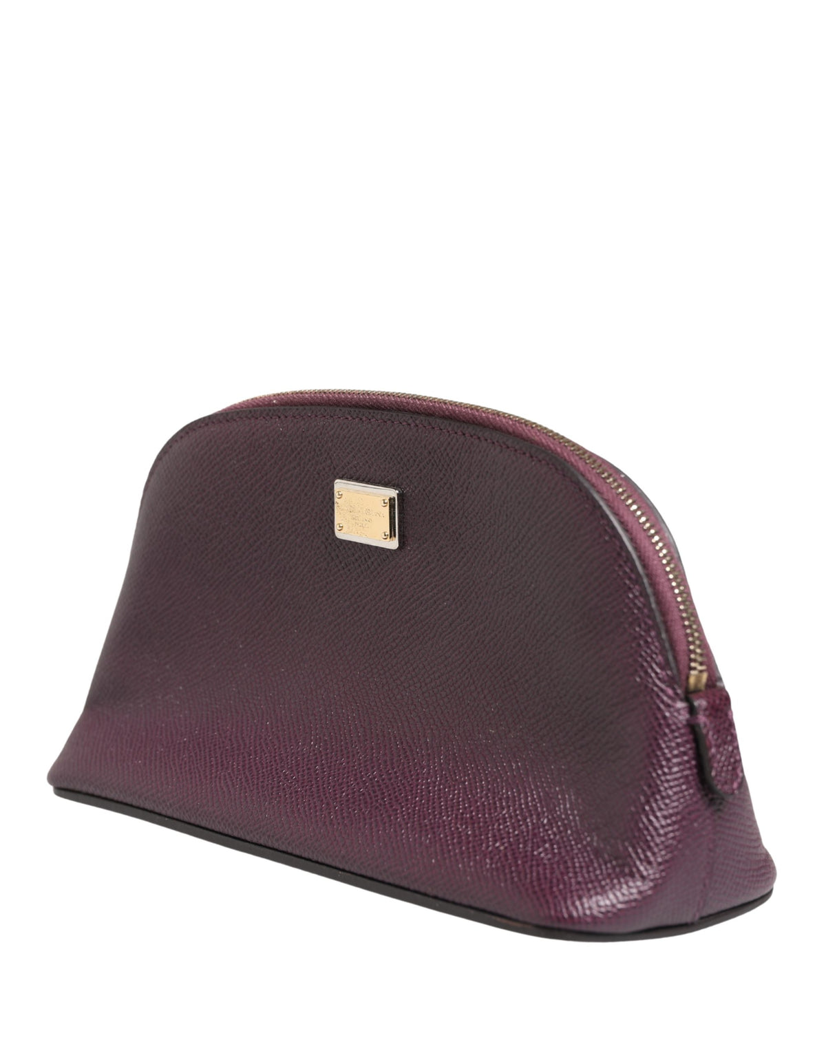 Dolce & Gabbana Dark Purple Leather DG Logo Zip Around Hand Purse Women's Wallet