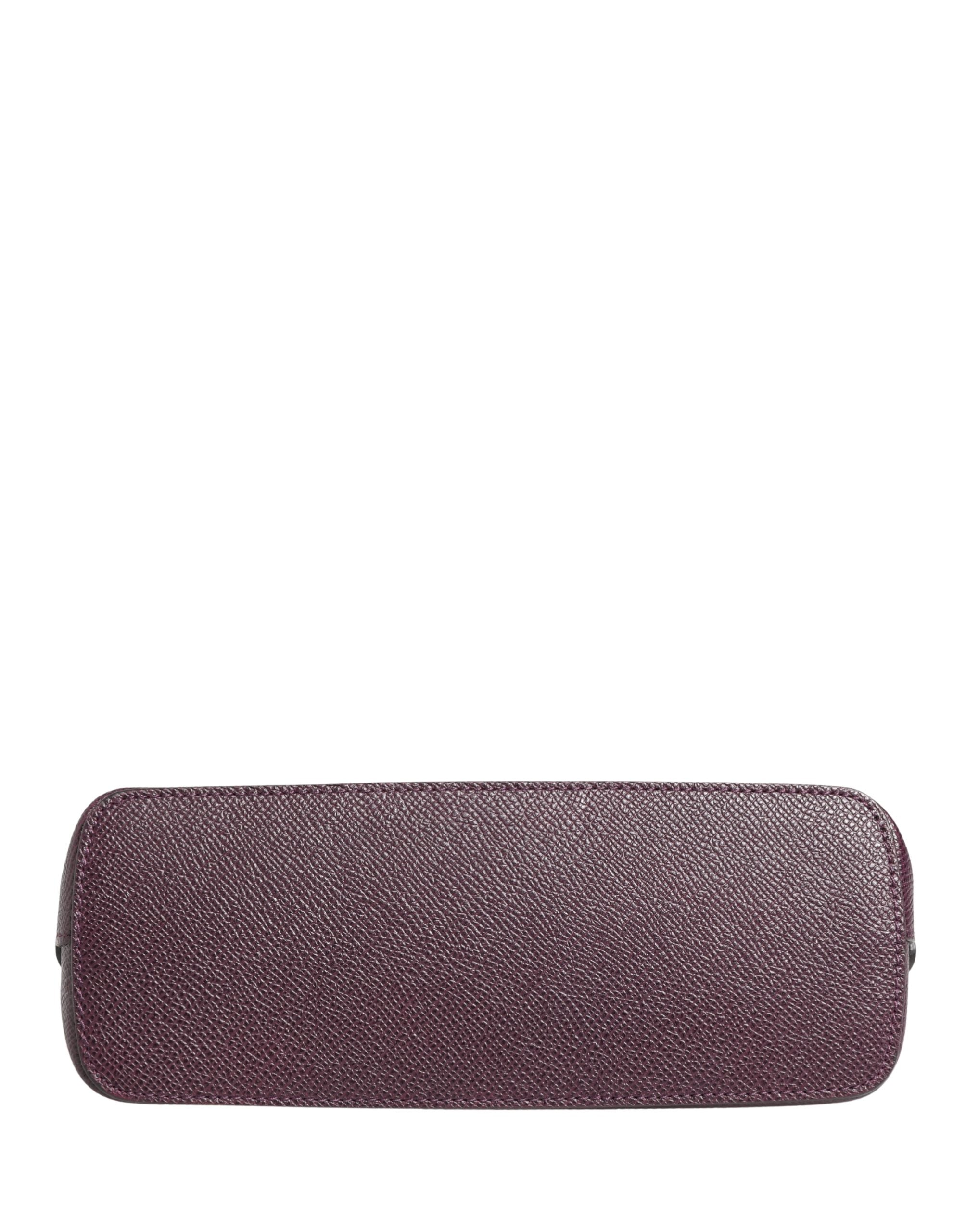 Dolce & Gabbana Dark Purple Leather DG Logo Zip Around Hand Purse Women's Wallet