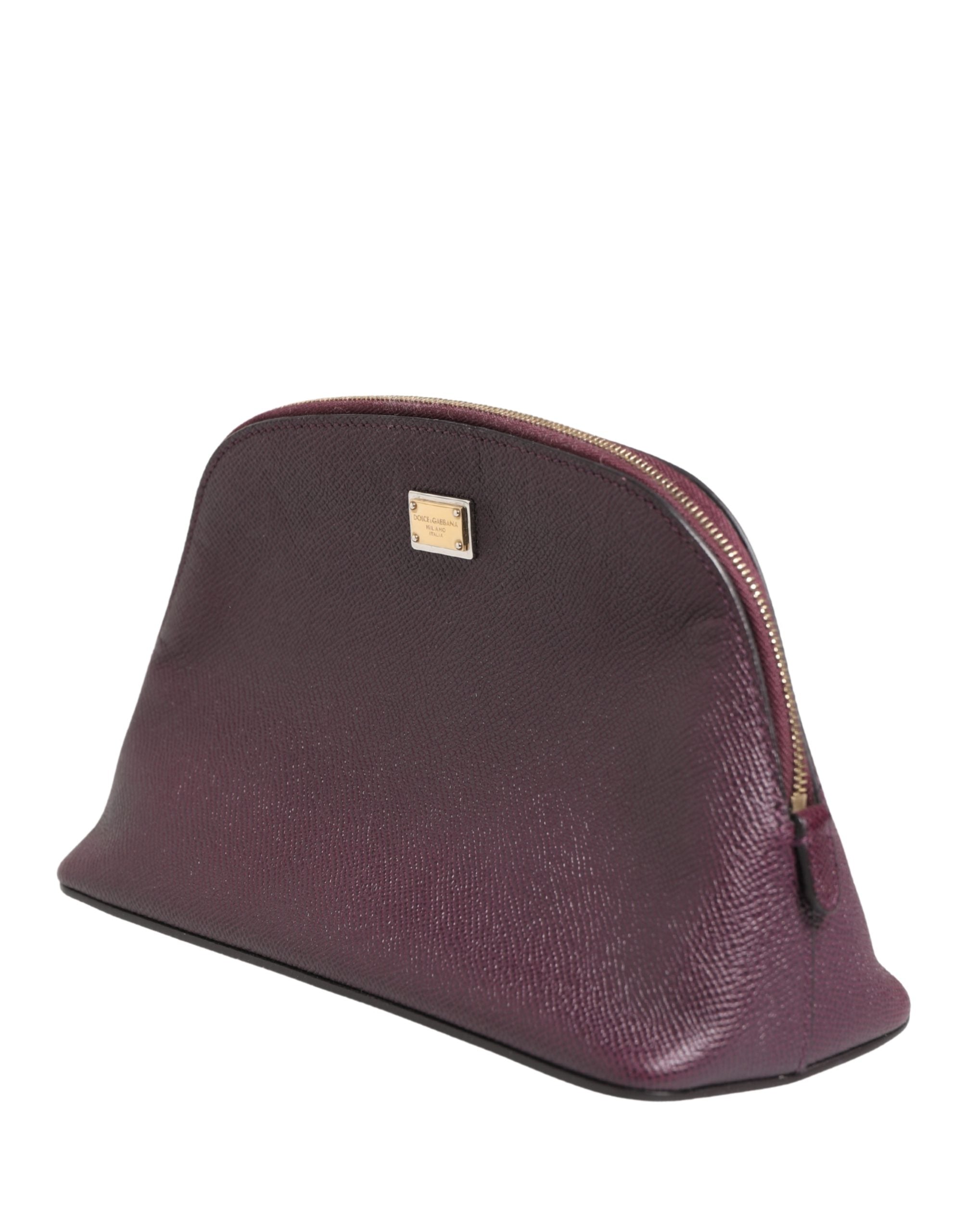 Dolce & Gabbana Dark Purple Leather DG Logo Zip Around Hand Purse Women's Wallet