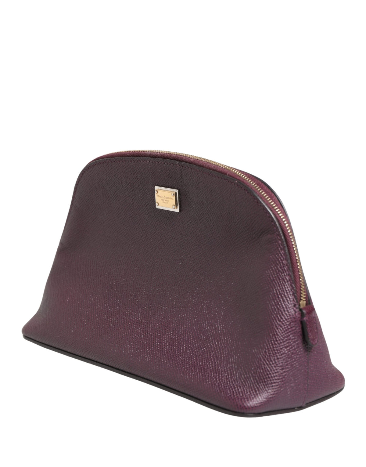 Dolce & Gabbana Dark Purple Leather DG Logo Zip Around Hand Purse Women's Wallet