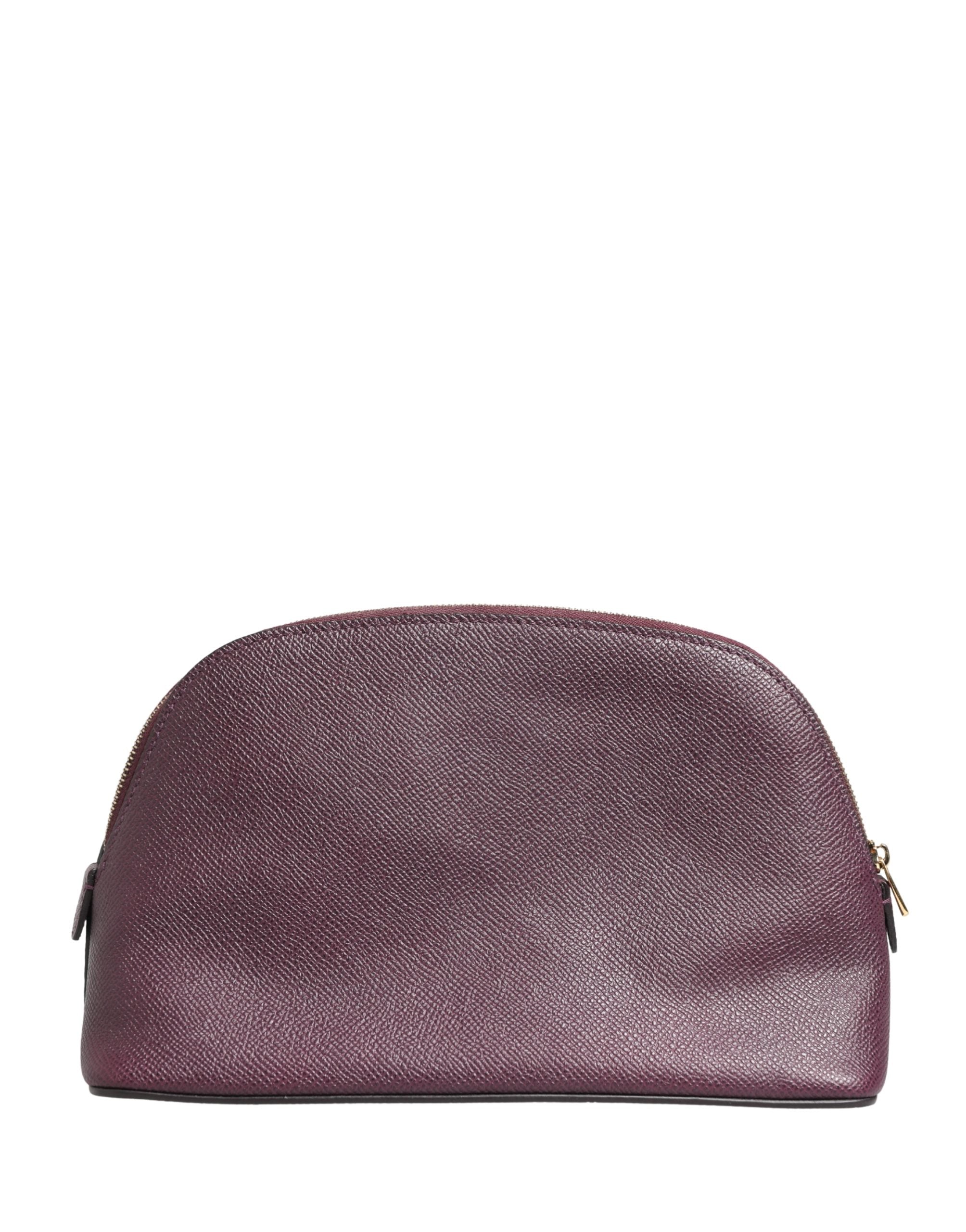 Dolce & Gabbana Dark Purple Leather DG Logo Zip Around Hand Purse Women's Wallet