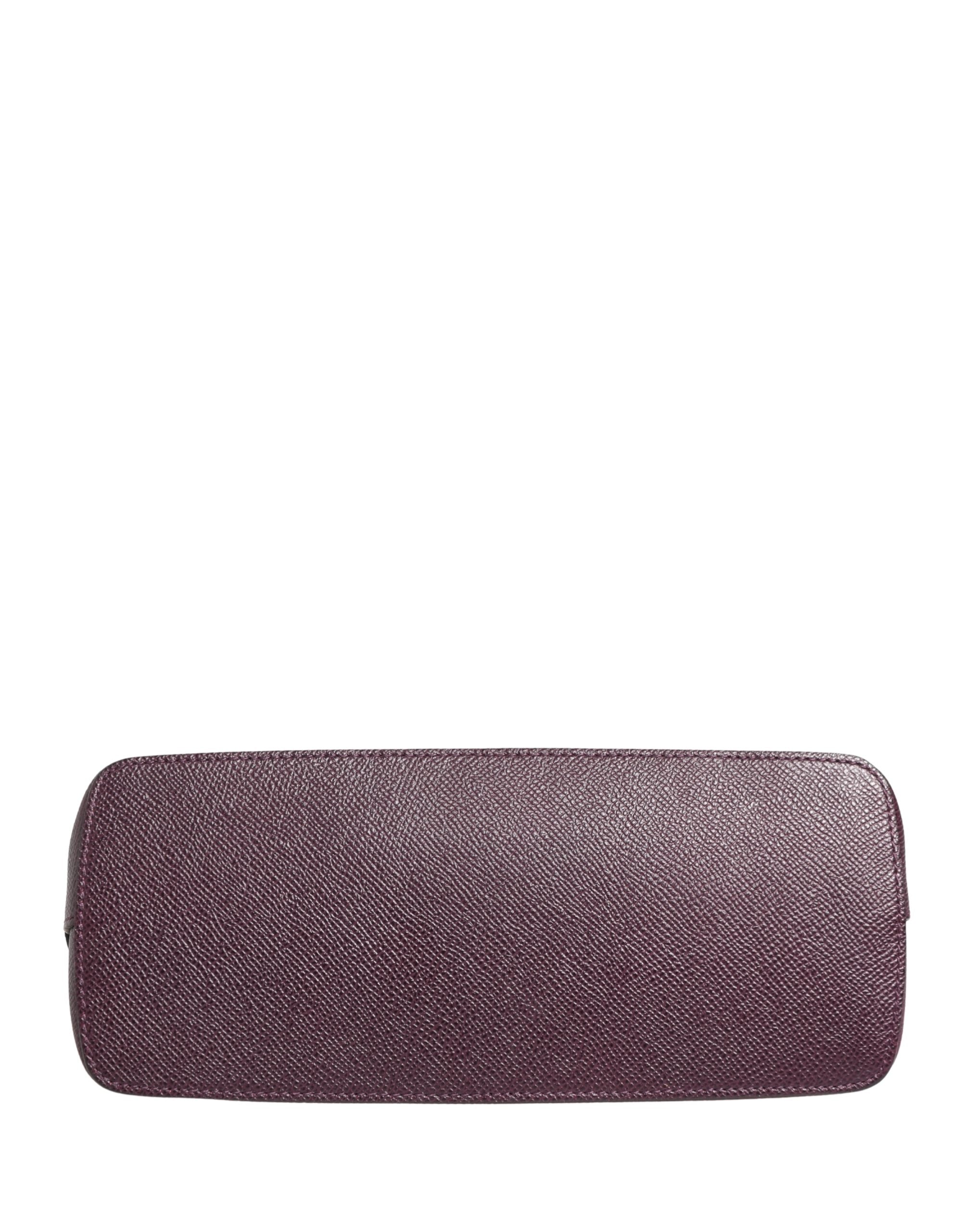 Dolce & Gabbana Dark Purple Leather DG Logo Zip Around Hand Purse Women's Wallet