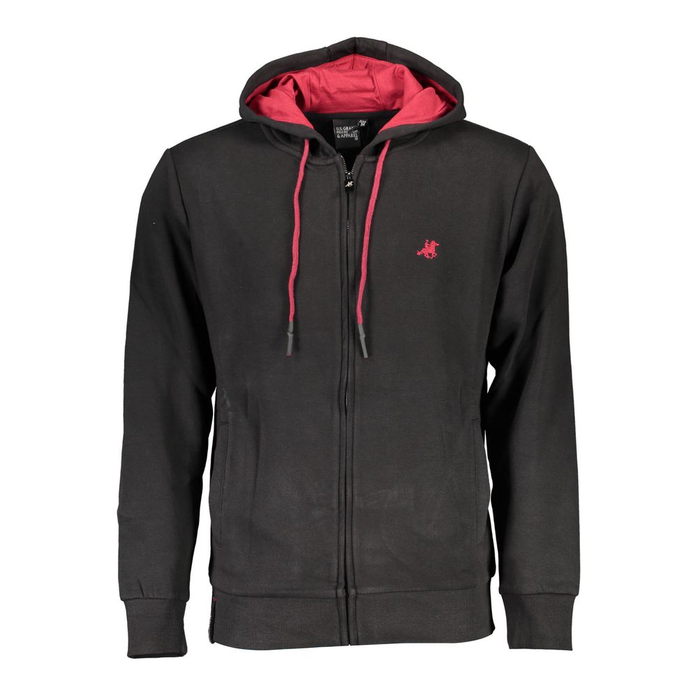 U.S. Grand Polo Black Cotton Men's Men's Hoodie