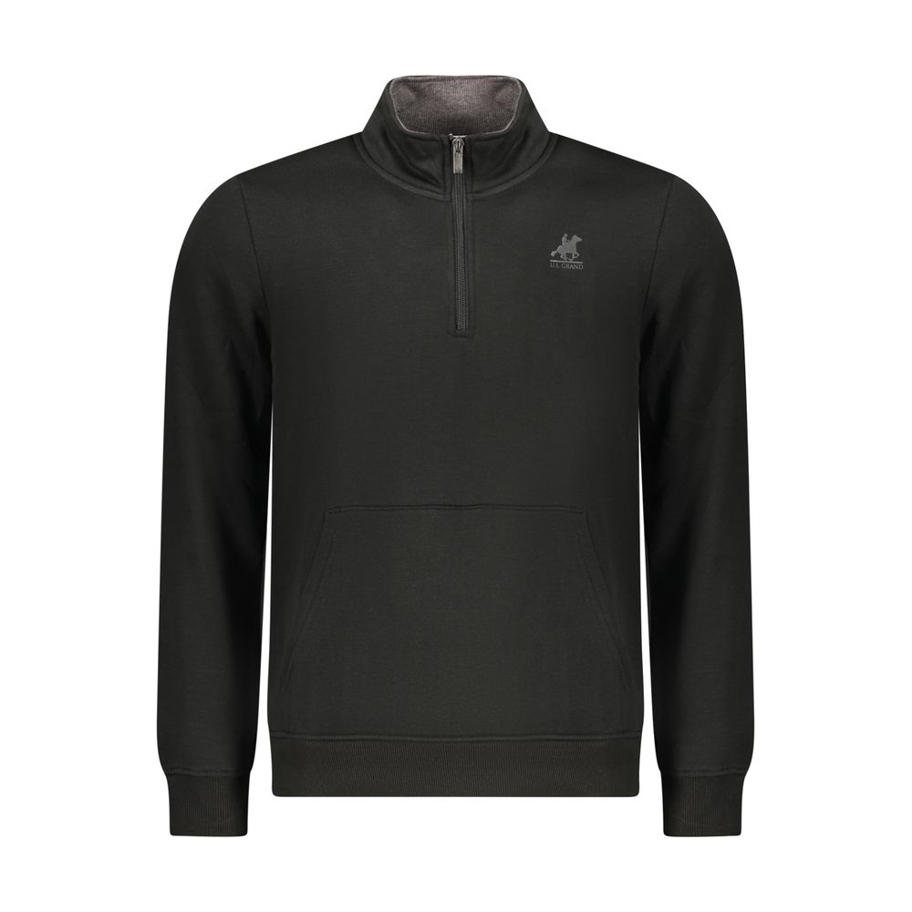 U.S. Grand Polo Black Polyester Men Men's Sweatshirt