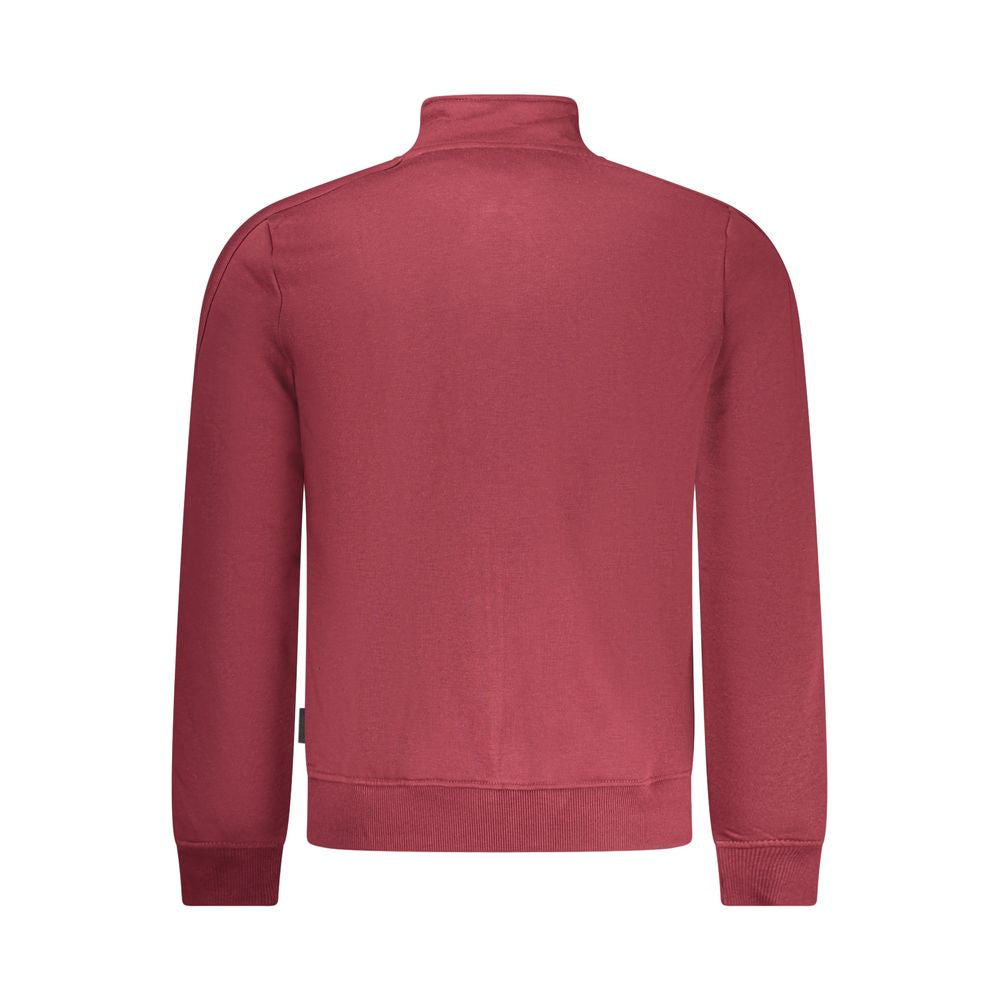 U.S. Grand Polo Red Cotton Men's Sweatshirt with Zip and Men's Pockets