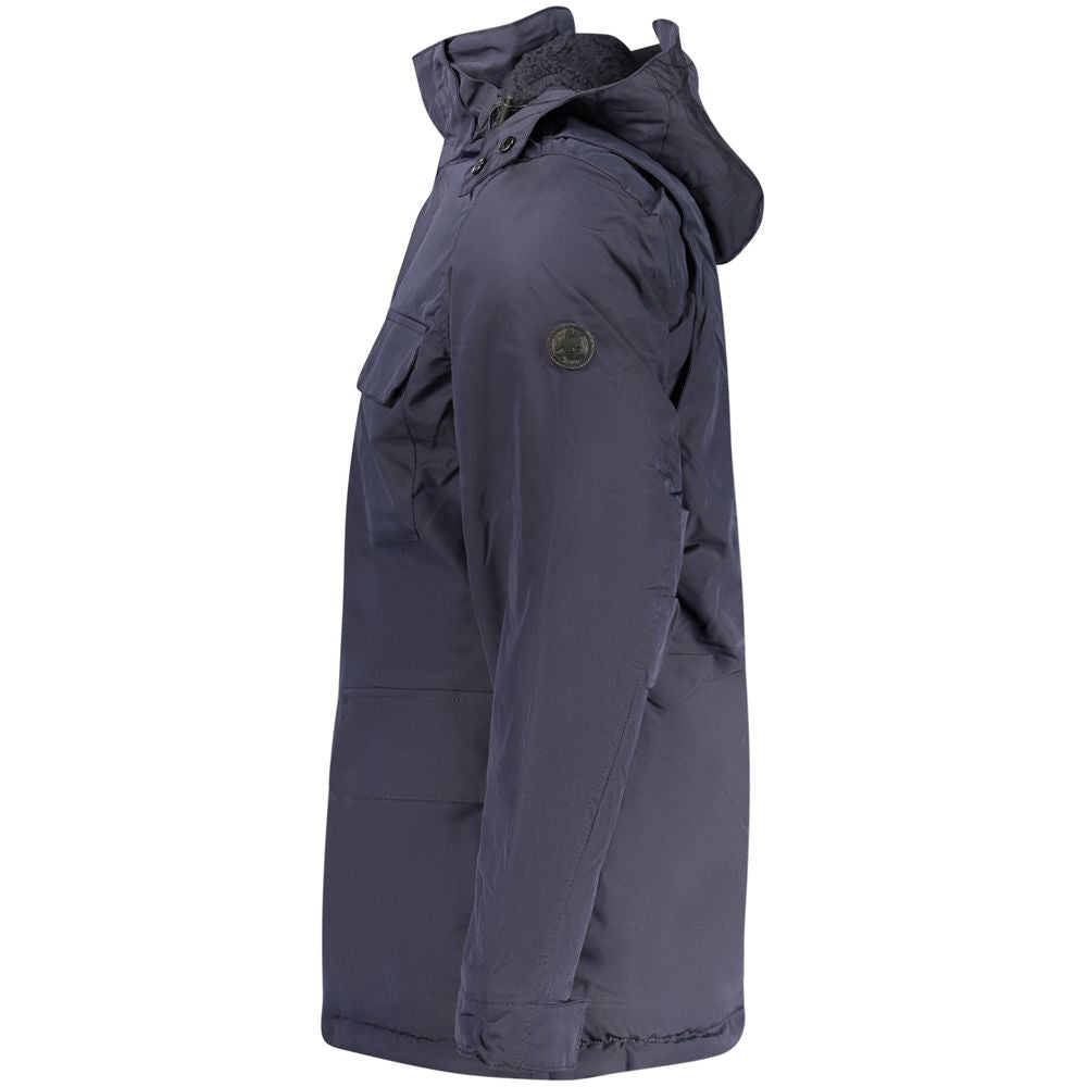 U.S. Grand Polo Blue Polyester Men's Parka Men's Jacket