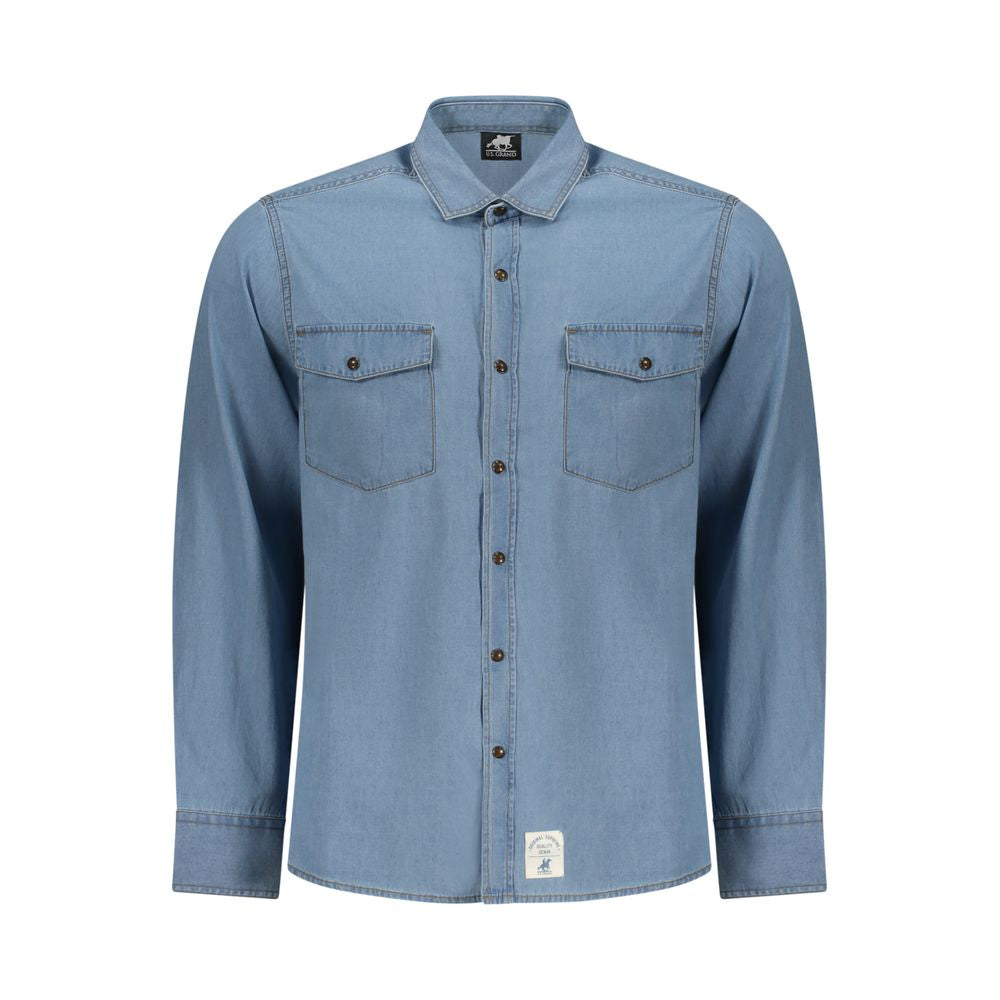 U.S. Grand Polo Azzurro Cotton Mens Men's Shirt