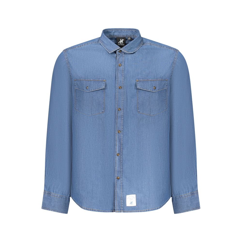 U.S. Grand Polo Blue Cotton Men Men's Shirt