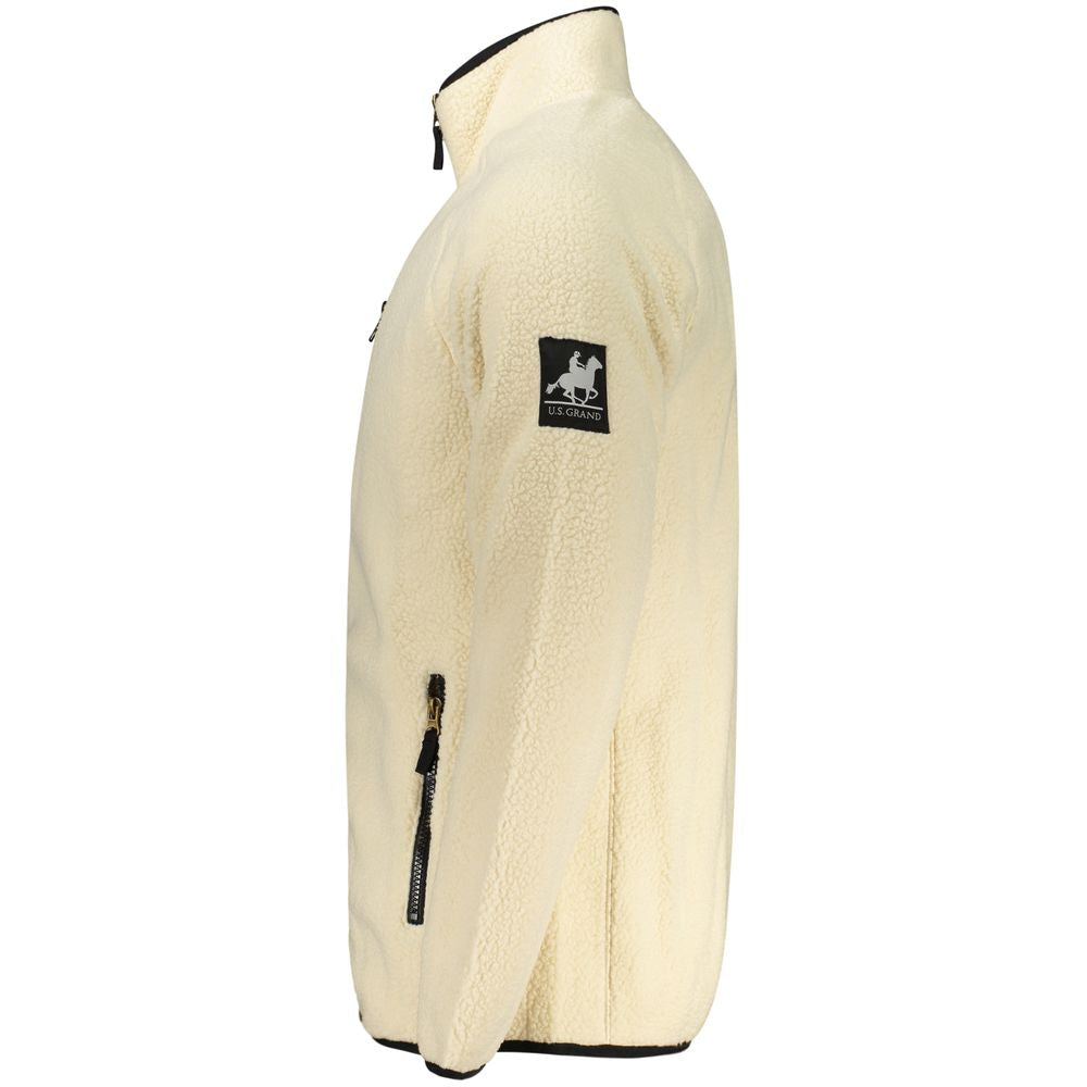 U.S. Grand Polo White Polyester Men Men's Sweatshirt