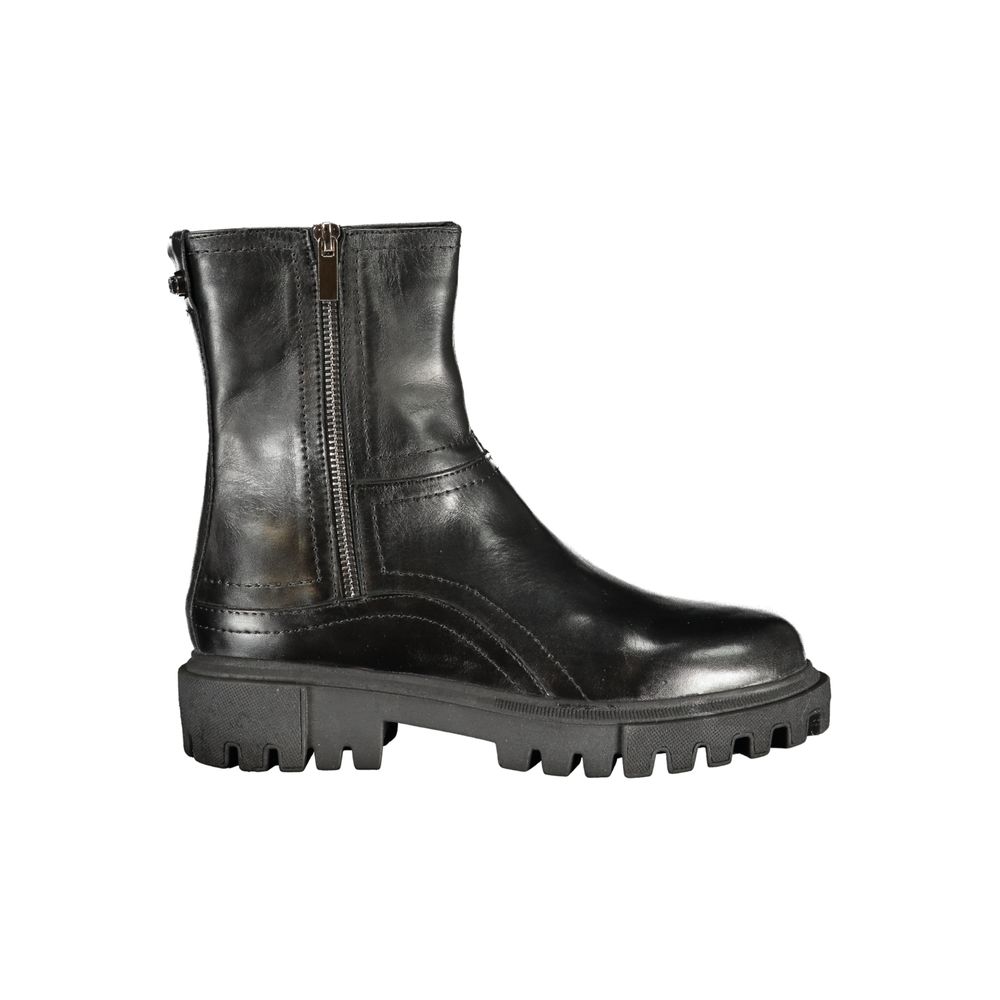 Cafenoir Black Leather Women Women's Boot