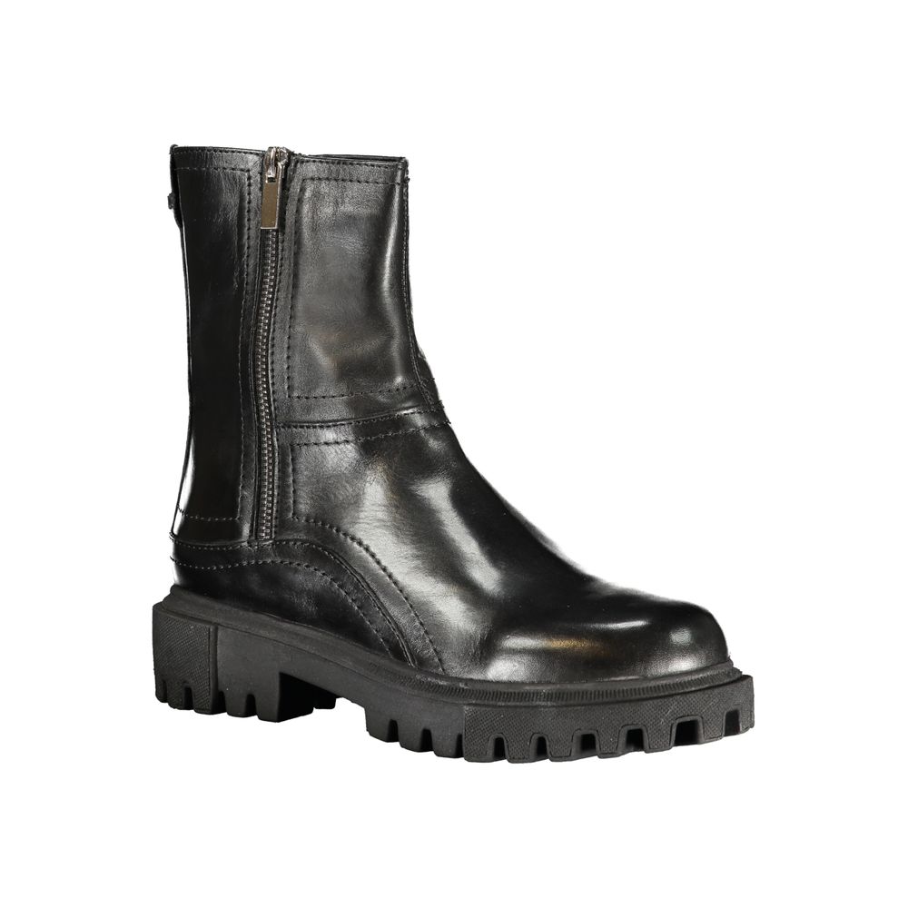 Cafenoir Black Leather Women Women's Boot