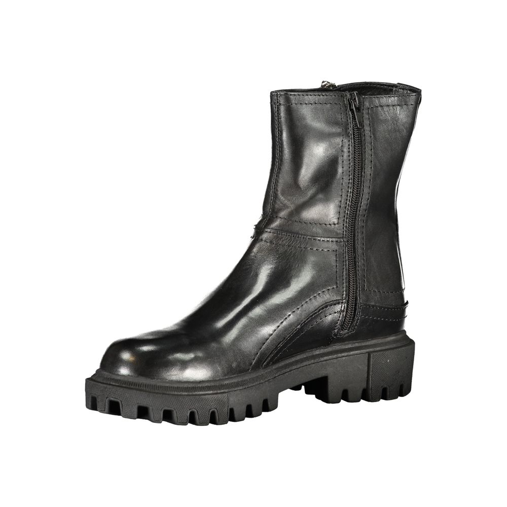 Cafenoir Black Leather Women Women's Boot