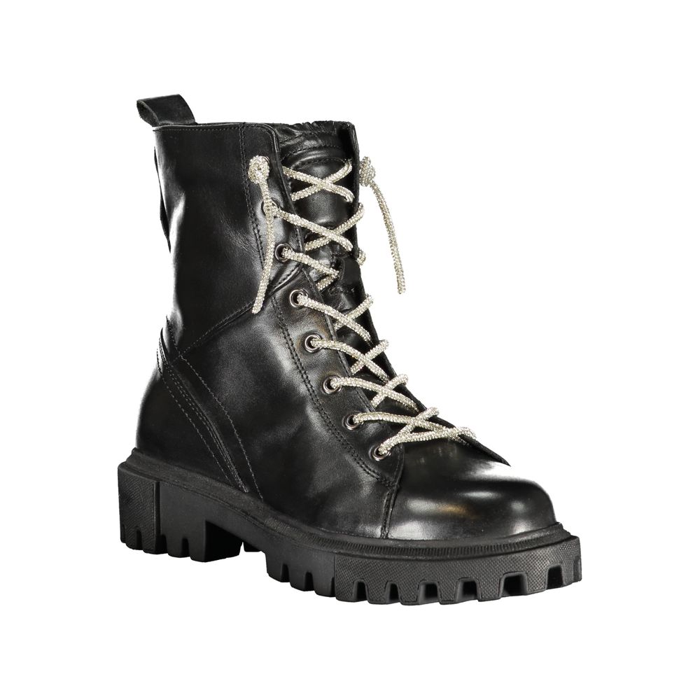 Cafenoir Black Leather Women Ankle Women's Boot