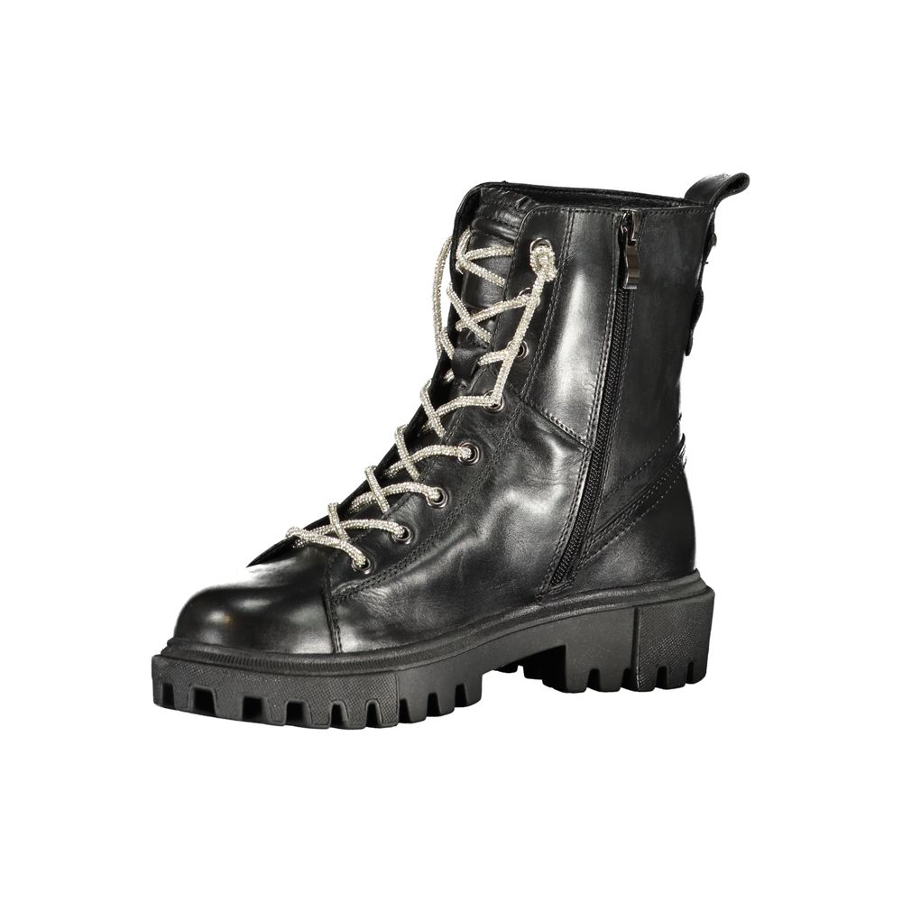 Cafenoir Black Leather Women Ankle Women's Boot