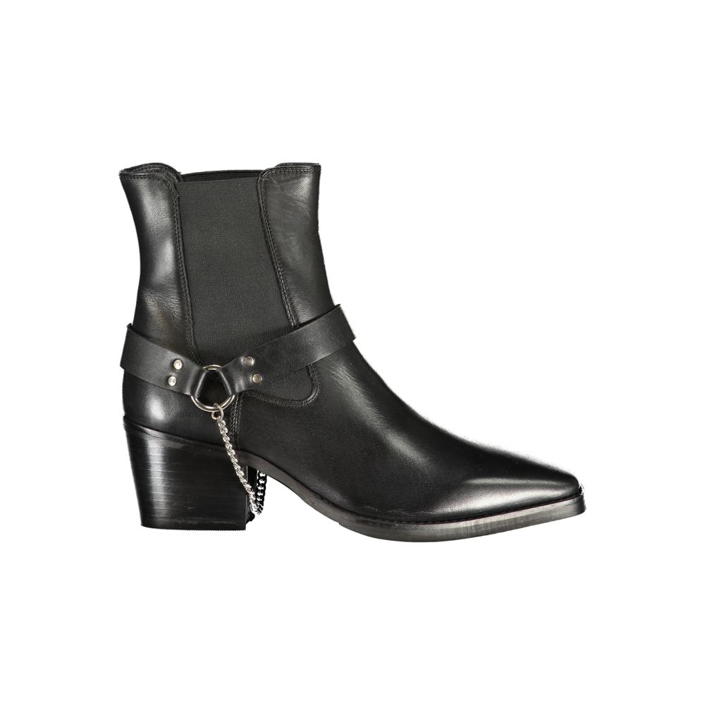 Cafenoir Black Leather Women Ankle Women's Boot