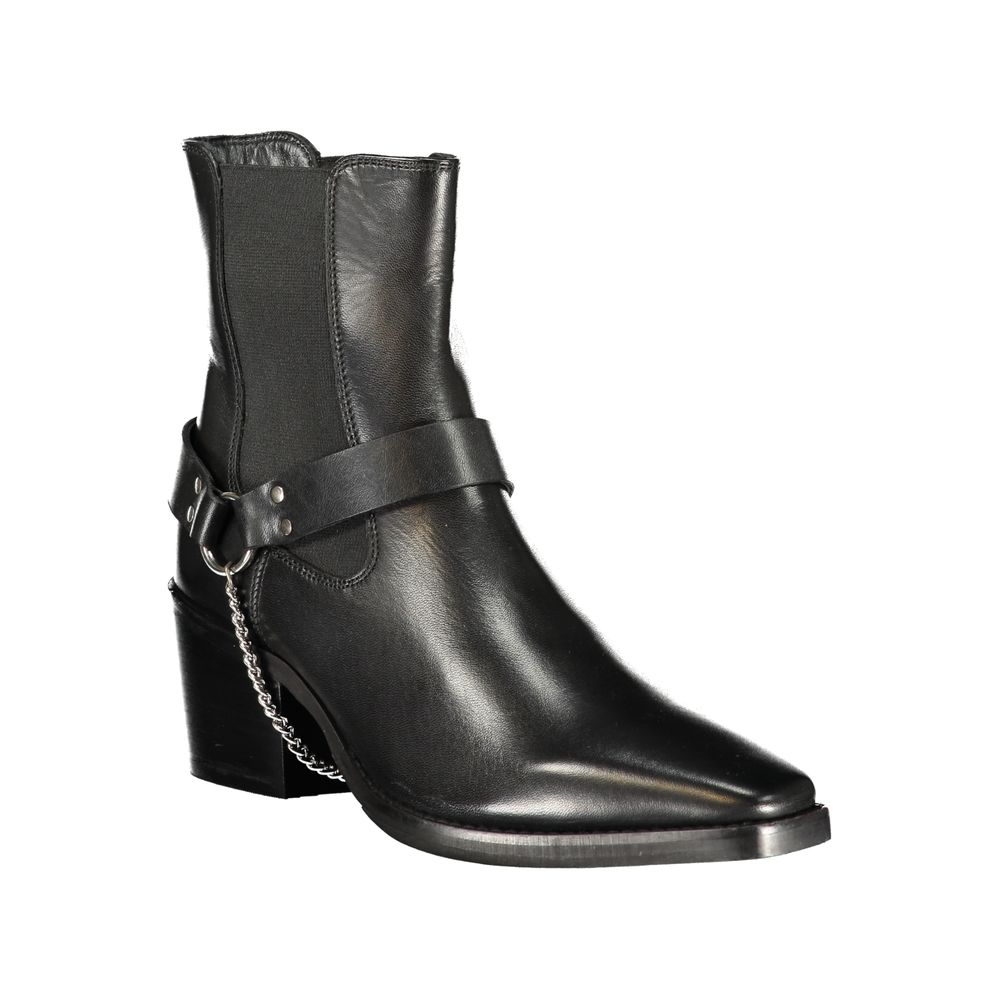 Cafenoir Black Leather Women Ankle Women's Boot