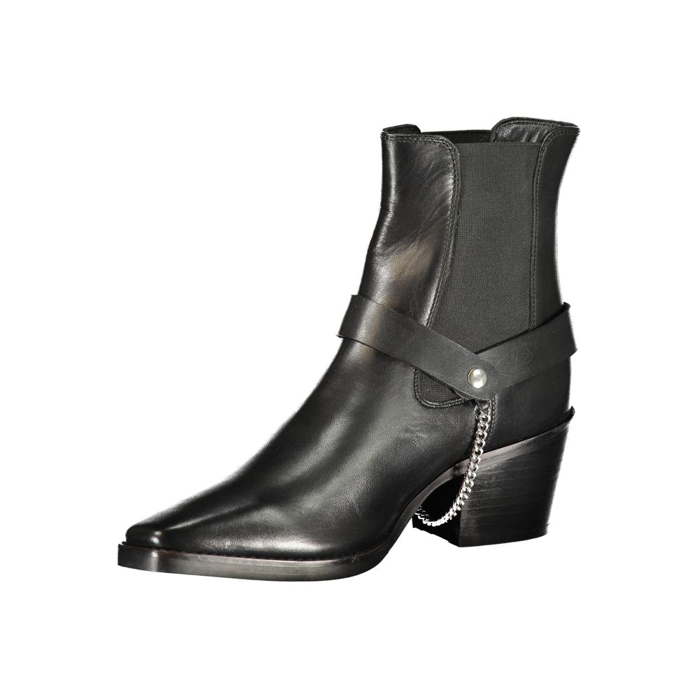 Cafenoir Black Leather Women Ankle Women's Boot