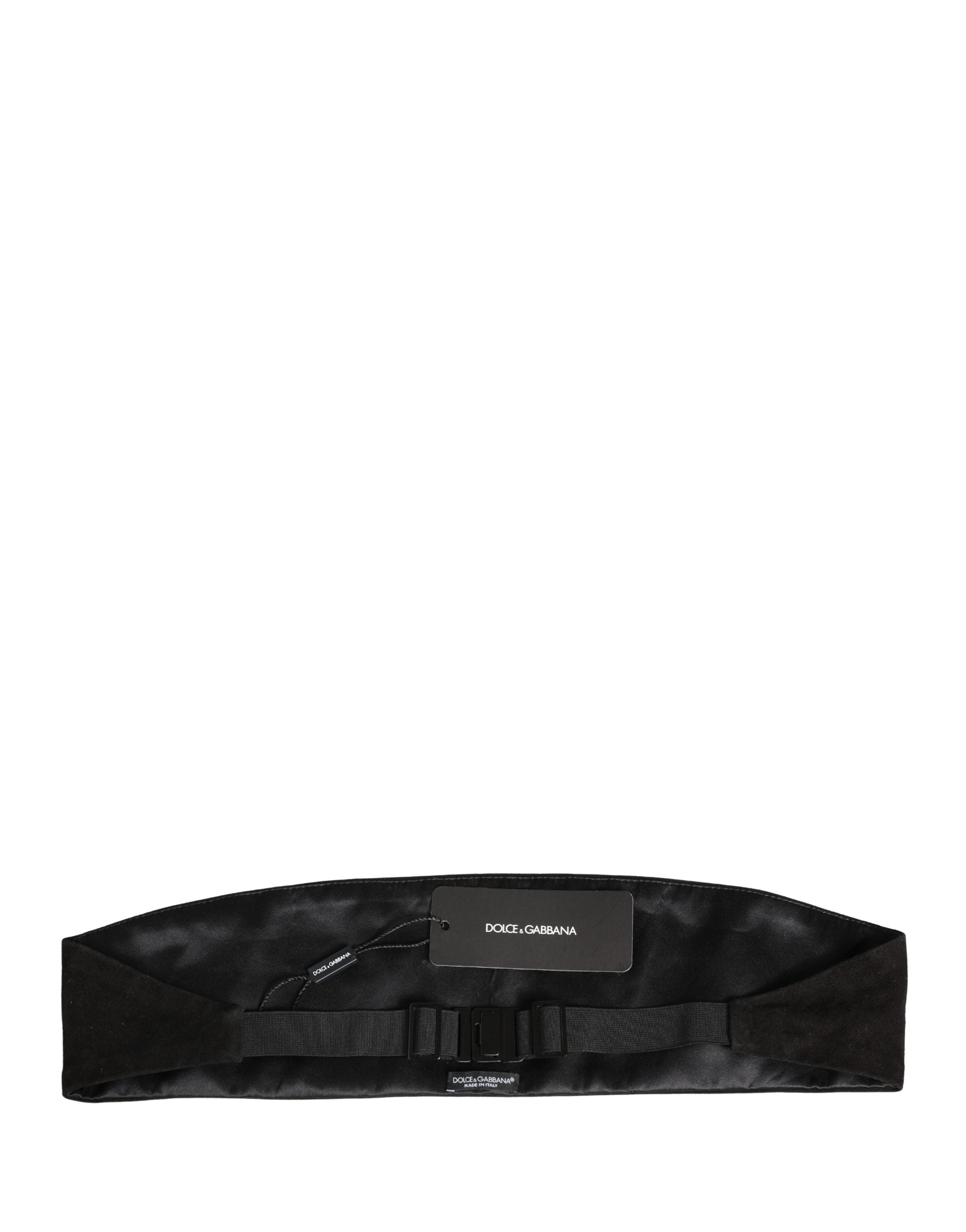 Dolce & Gabbana Black Velvet Wide Belt Waist Cummerband Men's Men