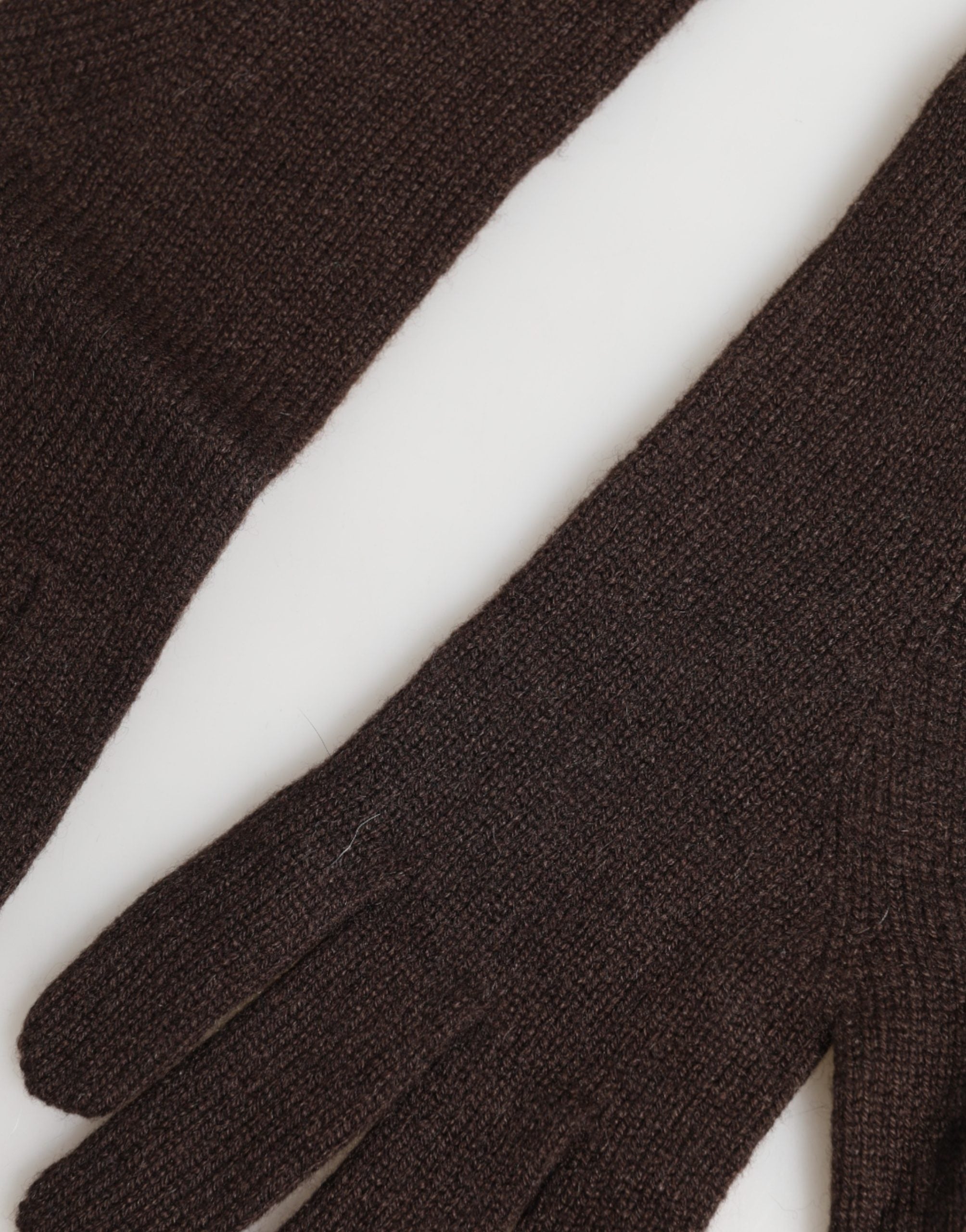 Dolce & Gabbana Brown Cashmere Knitted Elbow Length Mitten Women's Gloves
