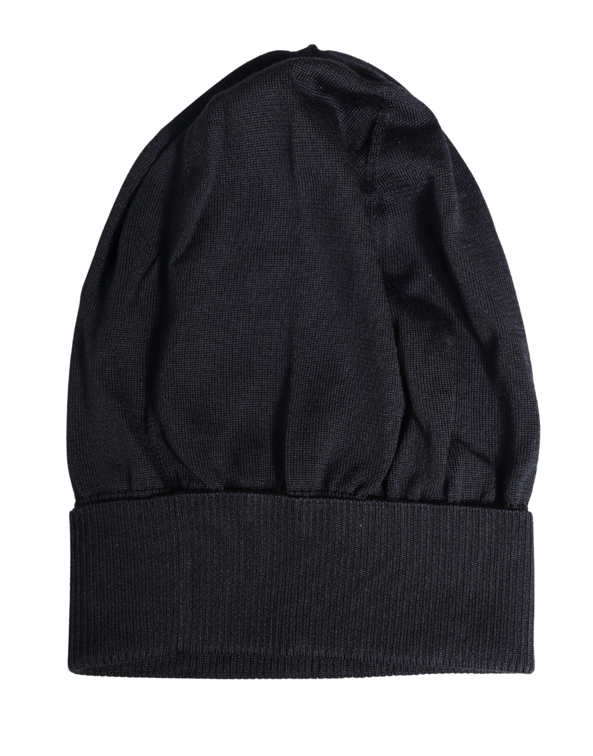Dolce & Gabbana Black Solid Wool Knitted Winter Beanie Cap Men's Hat
