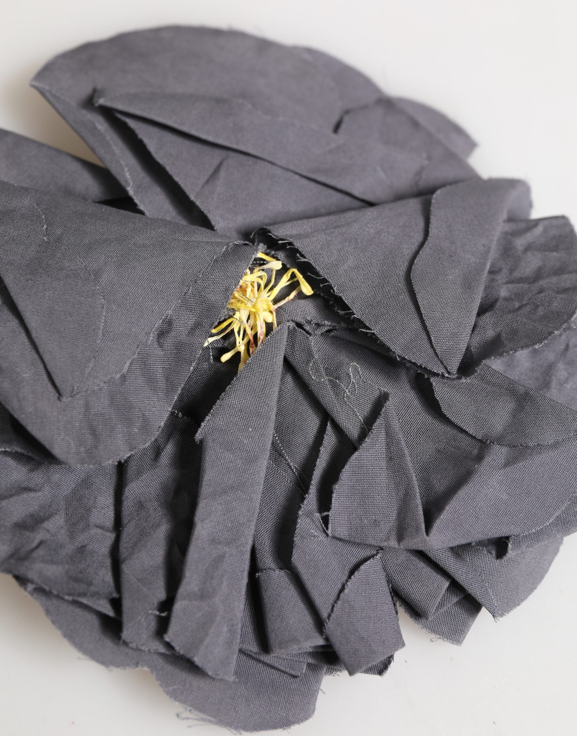 Dolce & Gabbana Gray Floral Motif Silk Blend Poplin Fabric Bar Pin Women's Brooch