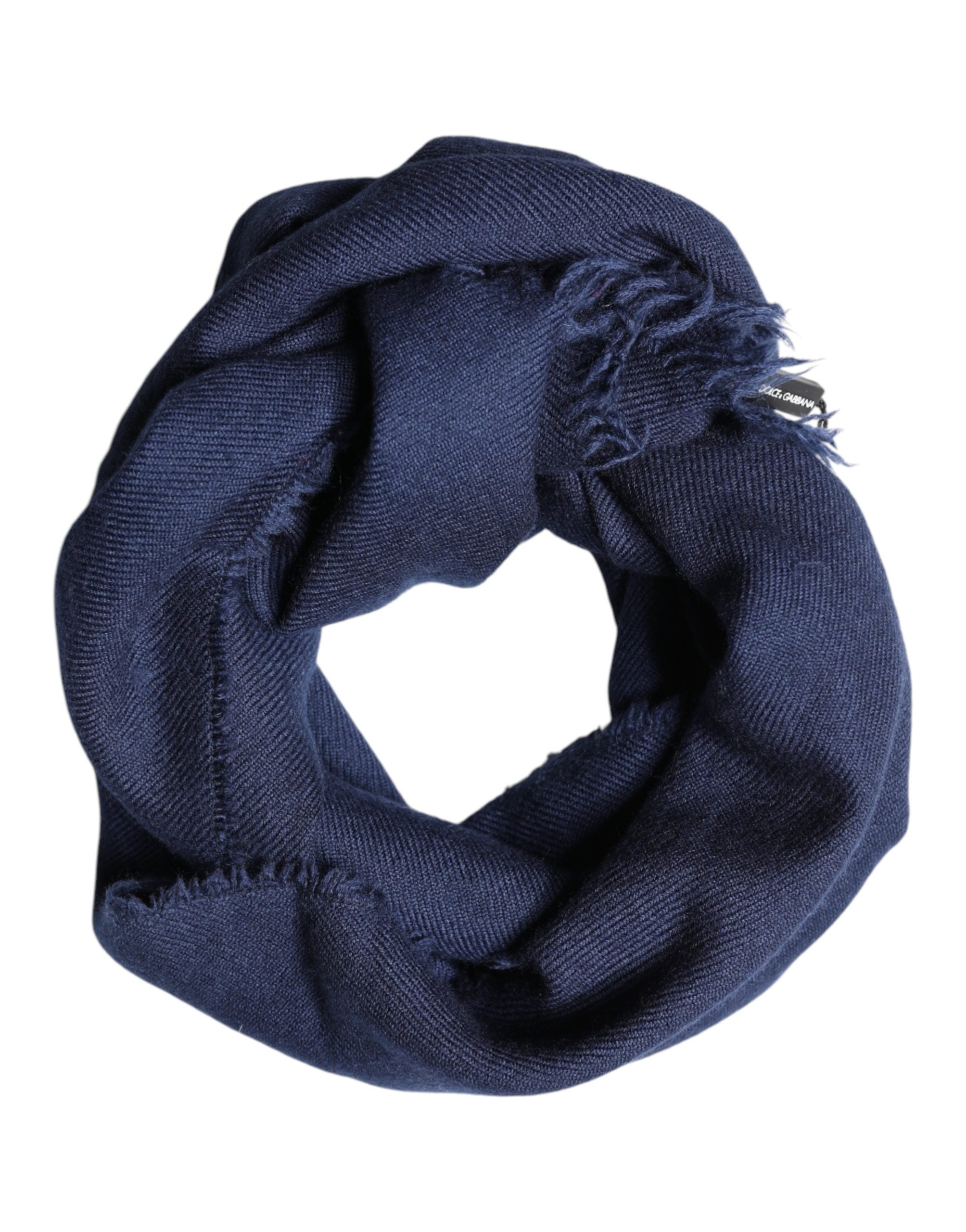 Dolce & Gabbana Blue Cashmere Fringes Wrap Foulard 70cm x 200cm Scarf Men's Men (Pre-Owned)