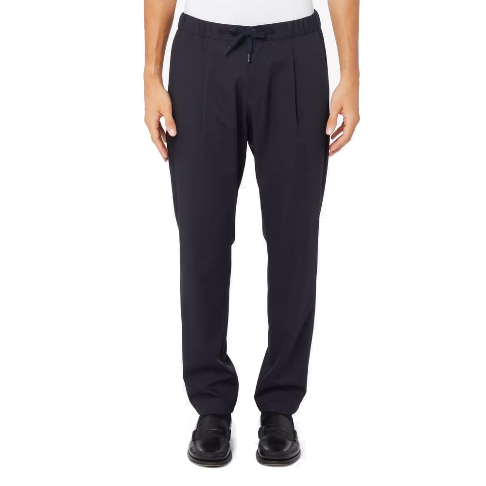 Herno Blue Virgin Wool Casual Men's Pants